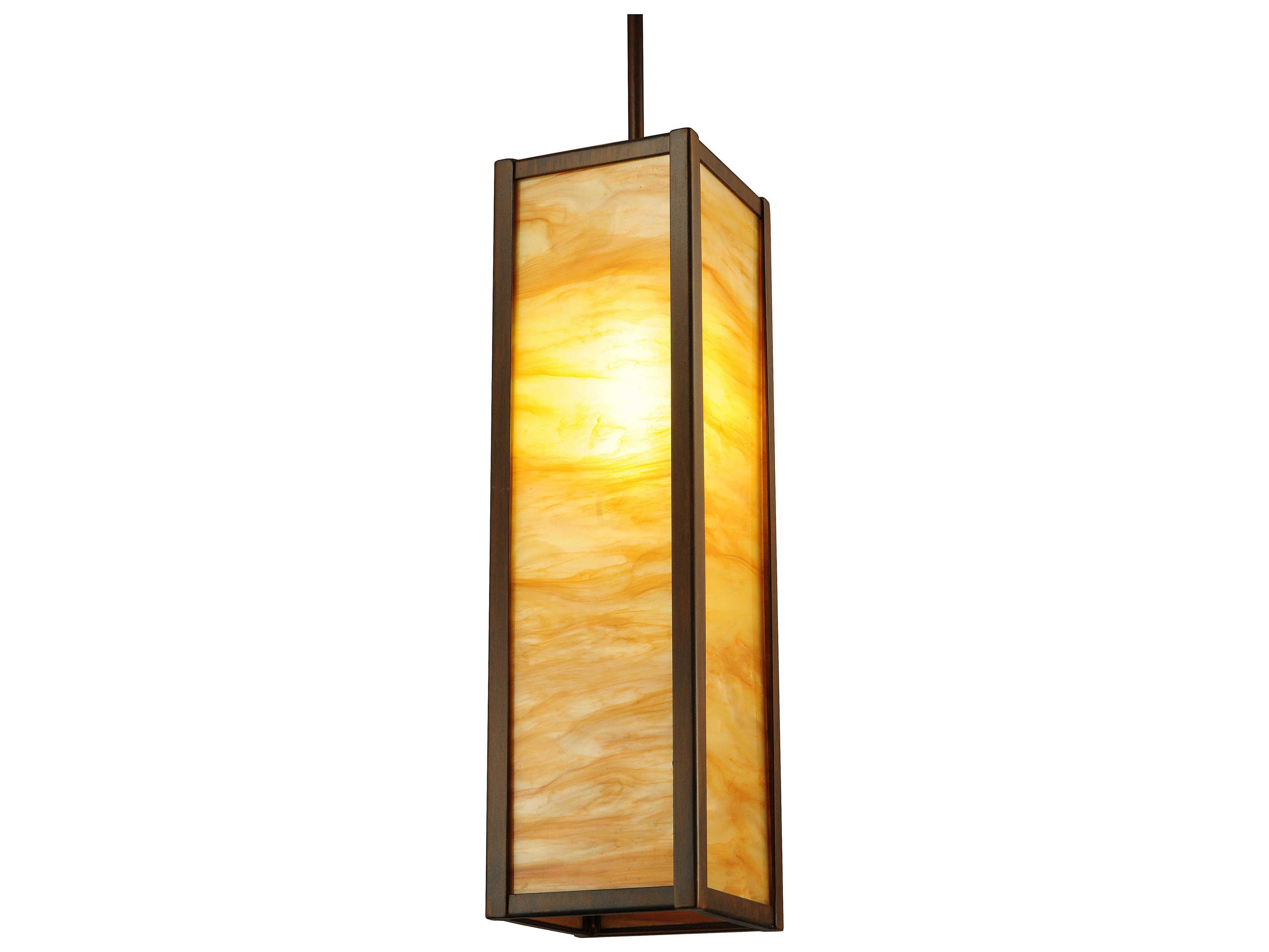 Meyda 1-Light Steel Glass Lantern Mini Pendant