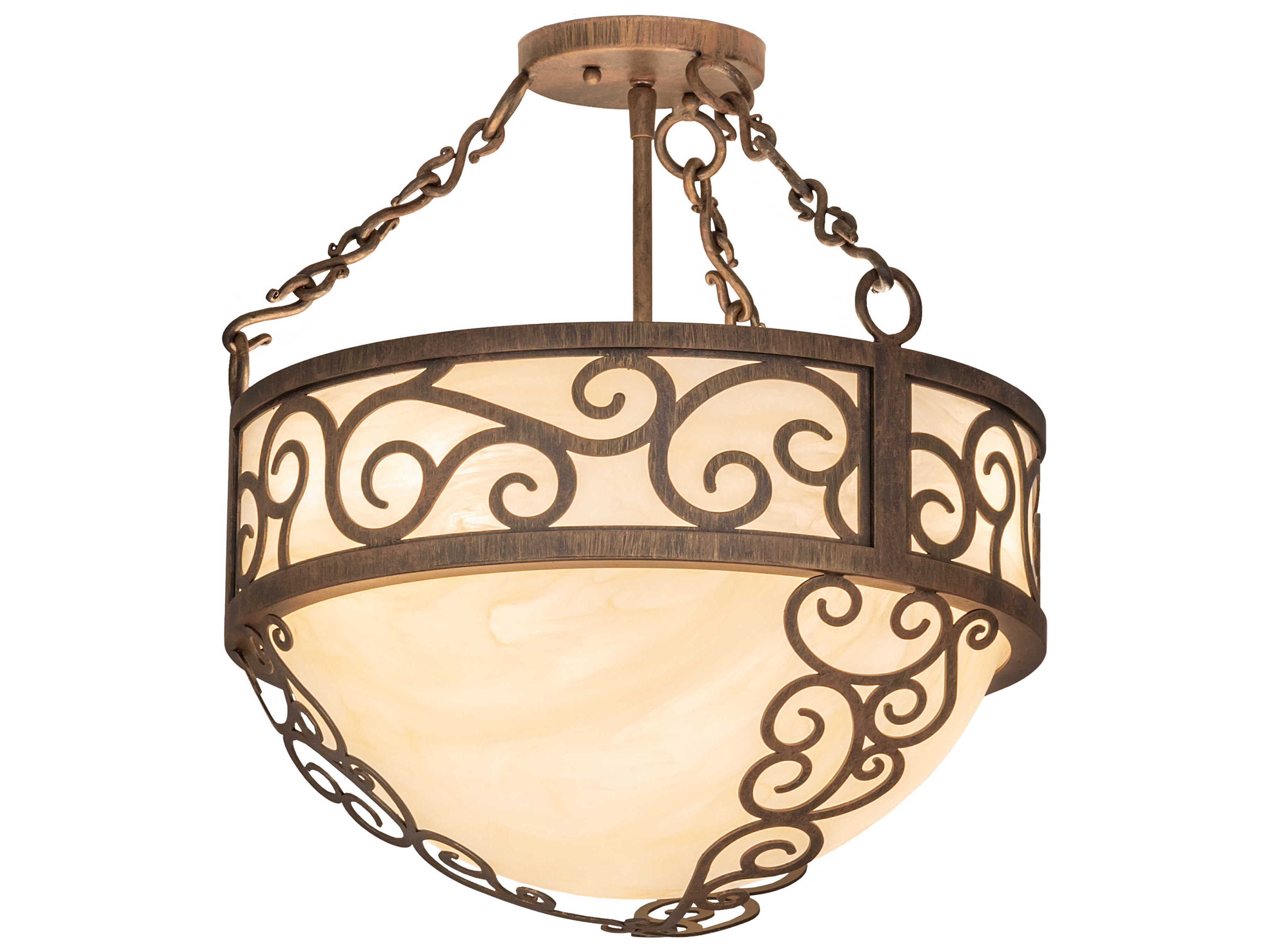 Meyda Lilliana 3-Light Gold Bowl Pendant
