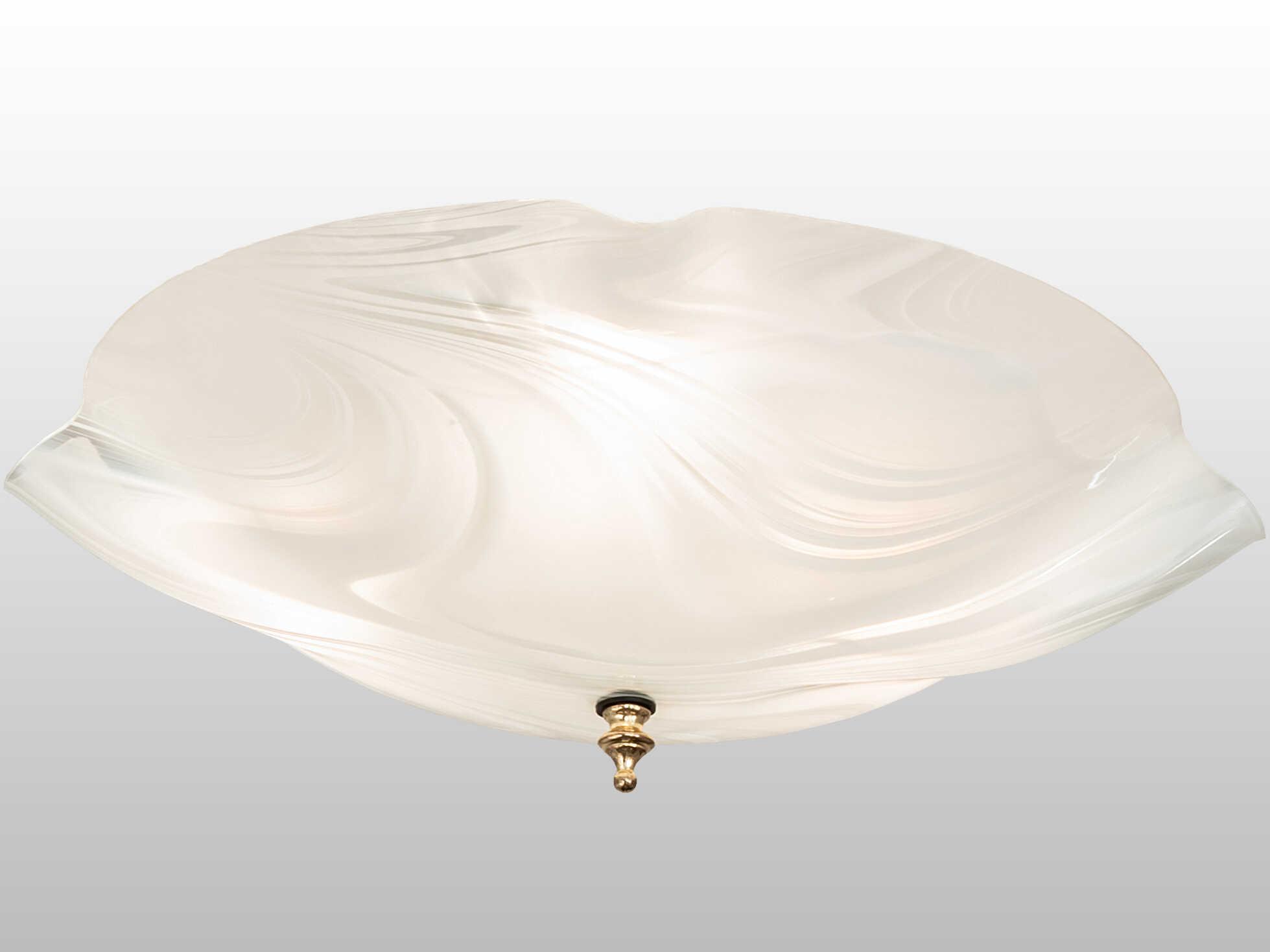 Meyda Metro 3-Light Polished Brass Glass Round Flush Mount