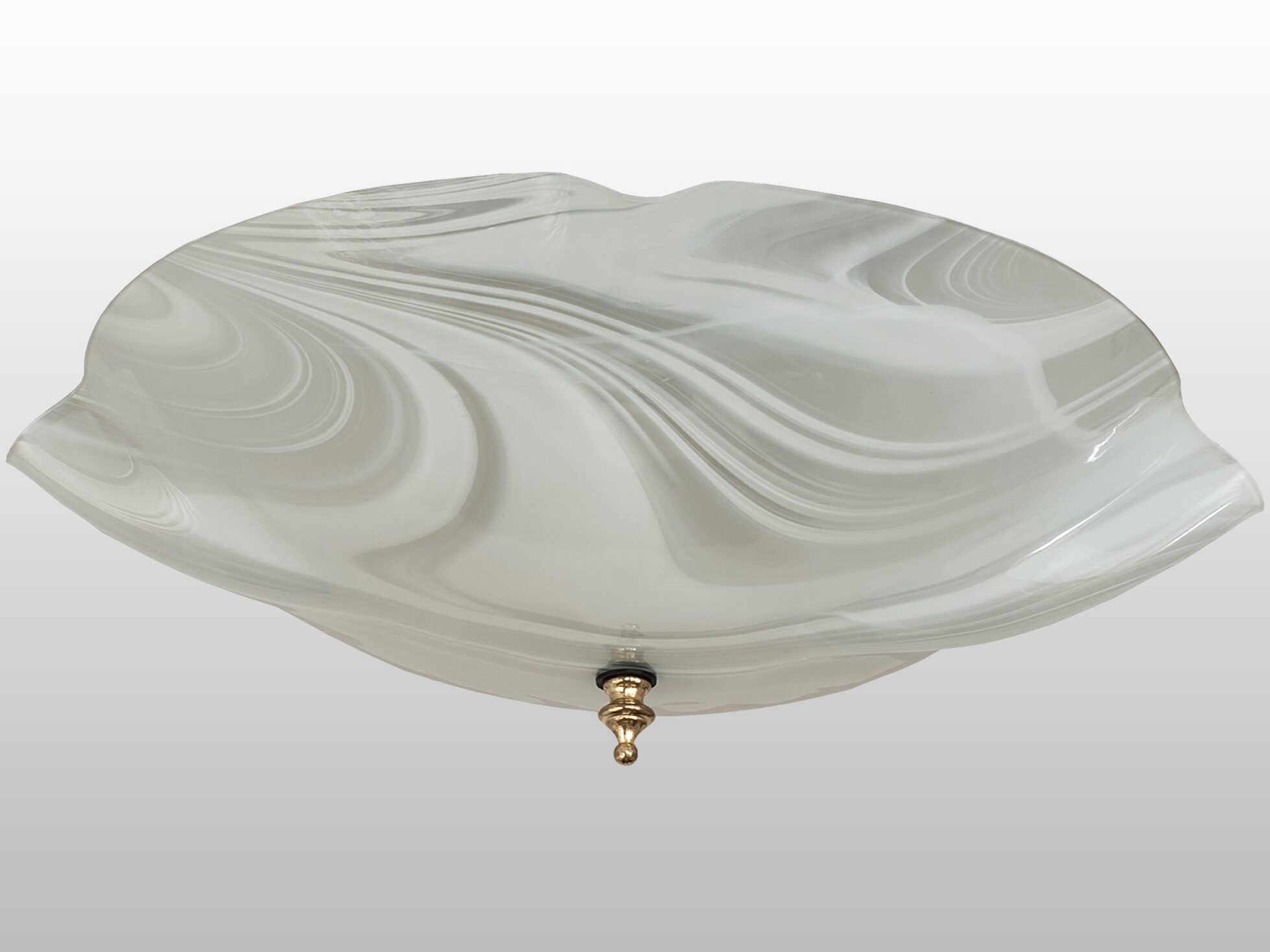 Meyda Metro 3-Light Polished Brass Glass Round Flush Mount