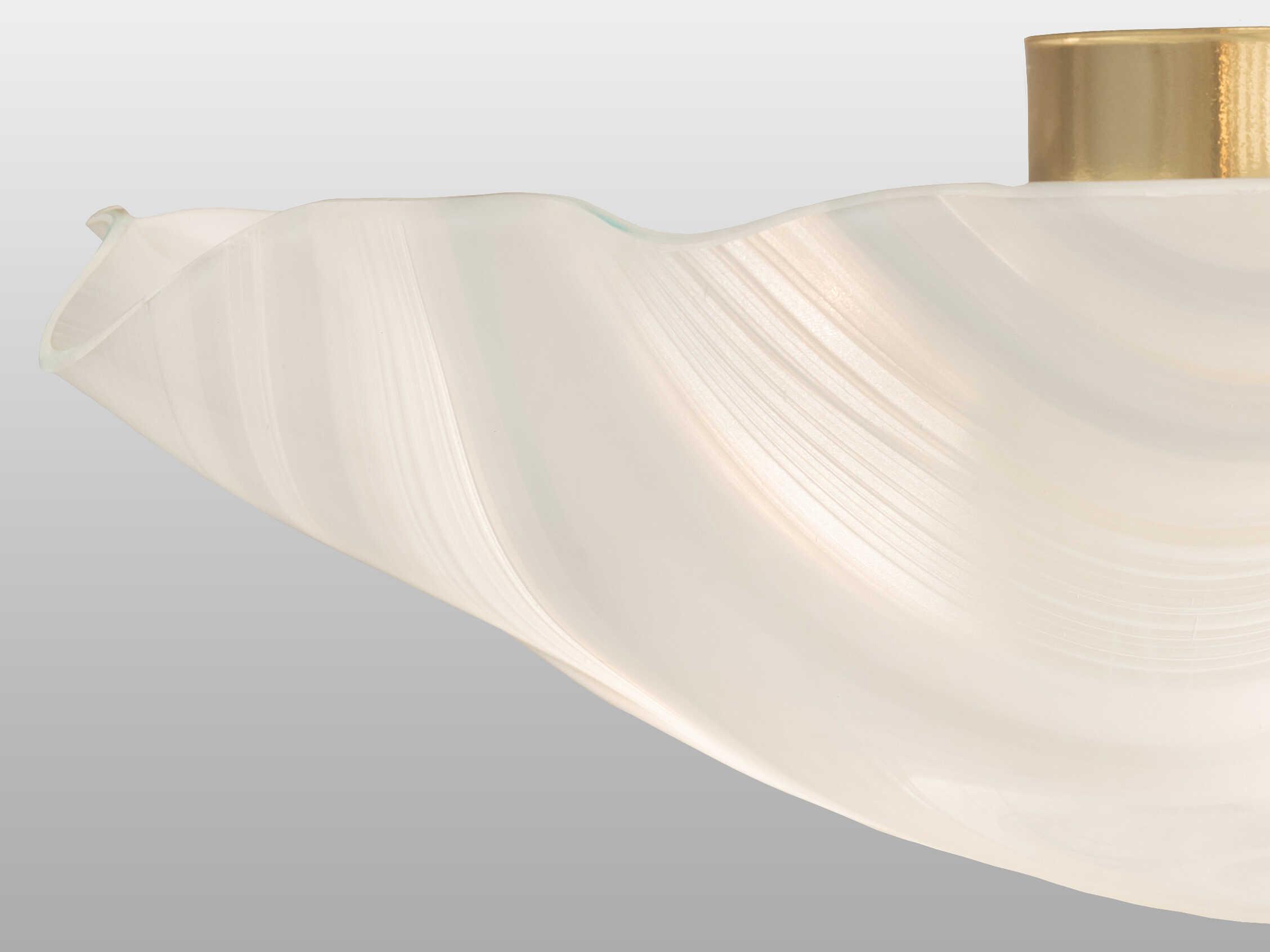 Meyda Metro 3-Light Polished Brass Glass Round Flush Mount