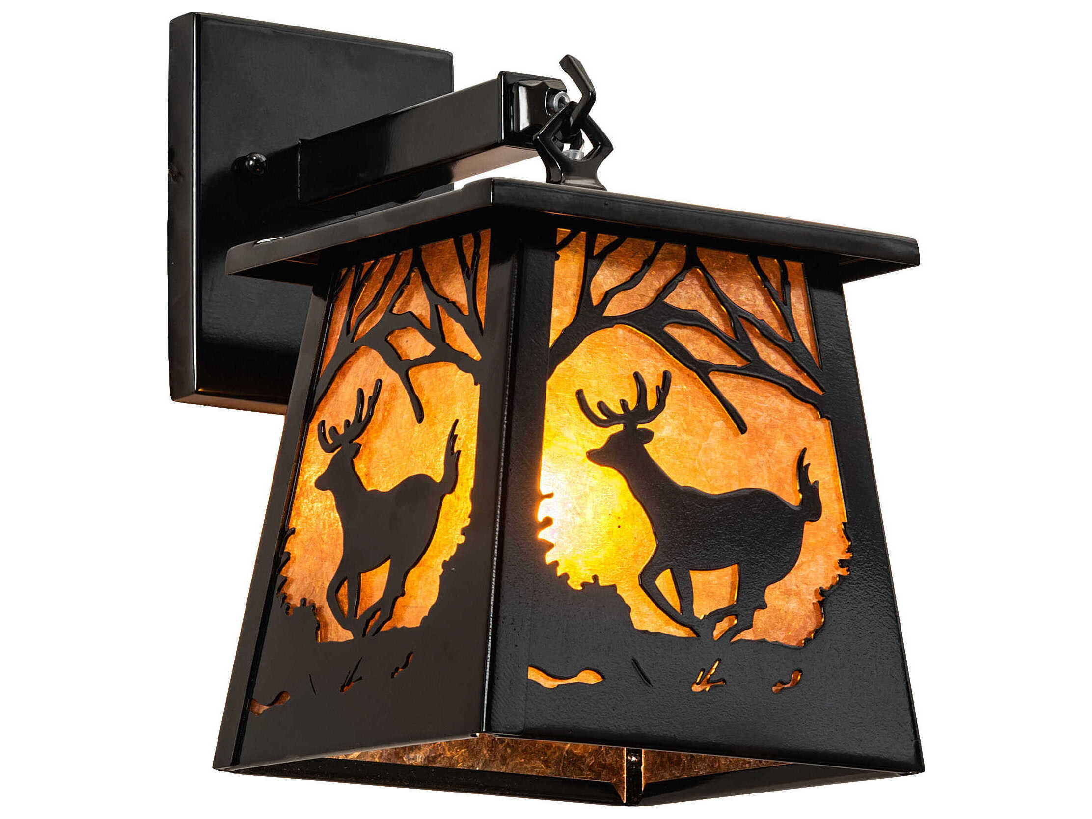 Meyda Lone Deer 1-Light Black Glass Wall Sconce