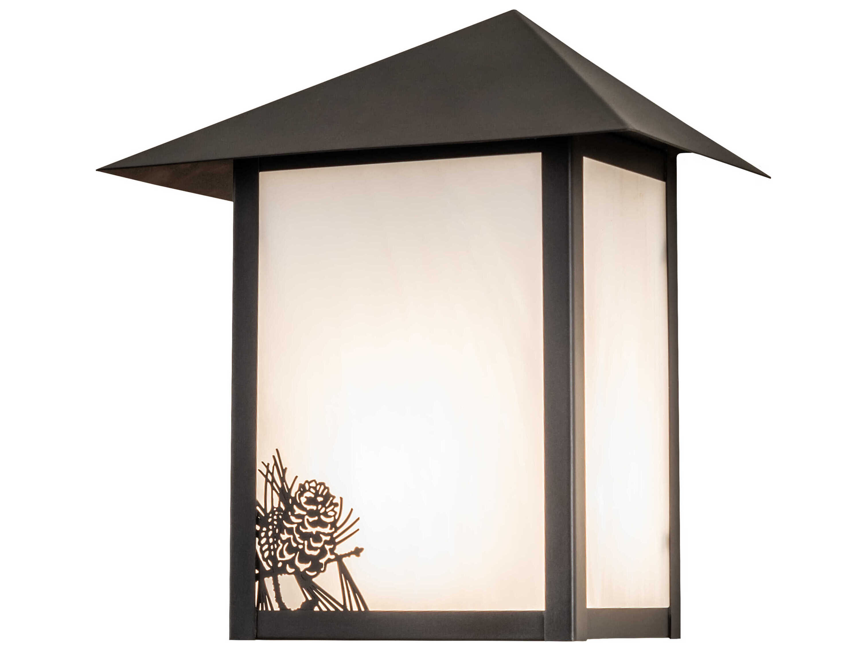 Meyda Seneca Winter Pine 1-Light Craftsman Brown Glass Wall Sconce