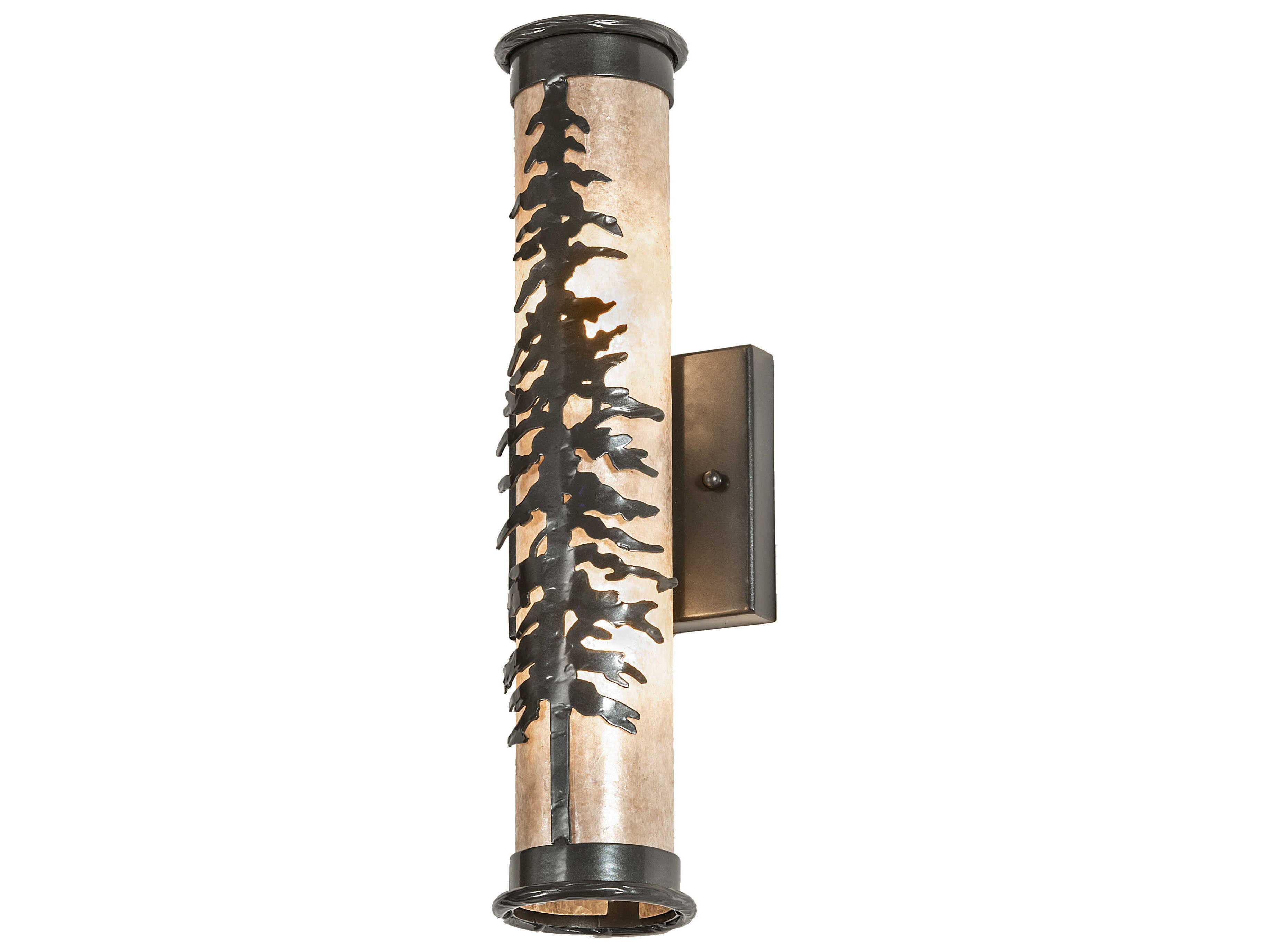 Meyda Tamarack 2-Light Oil Rubbed Bronze Silver Glass Wall Sconce