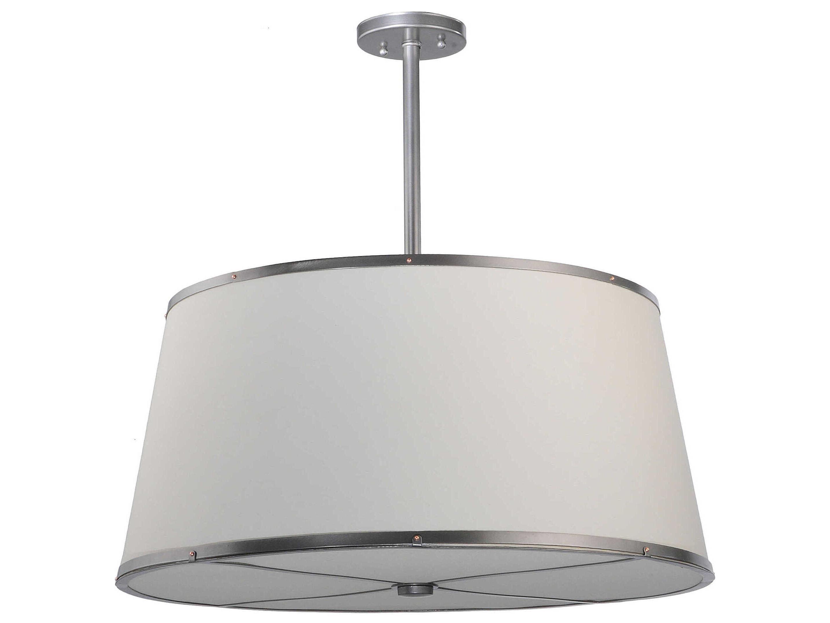 Meyda Cilindro 3-Light Brushed Nickel Drum Pendant