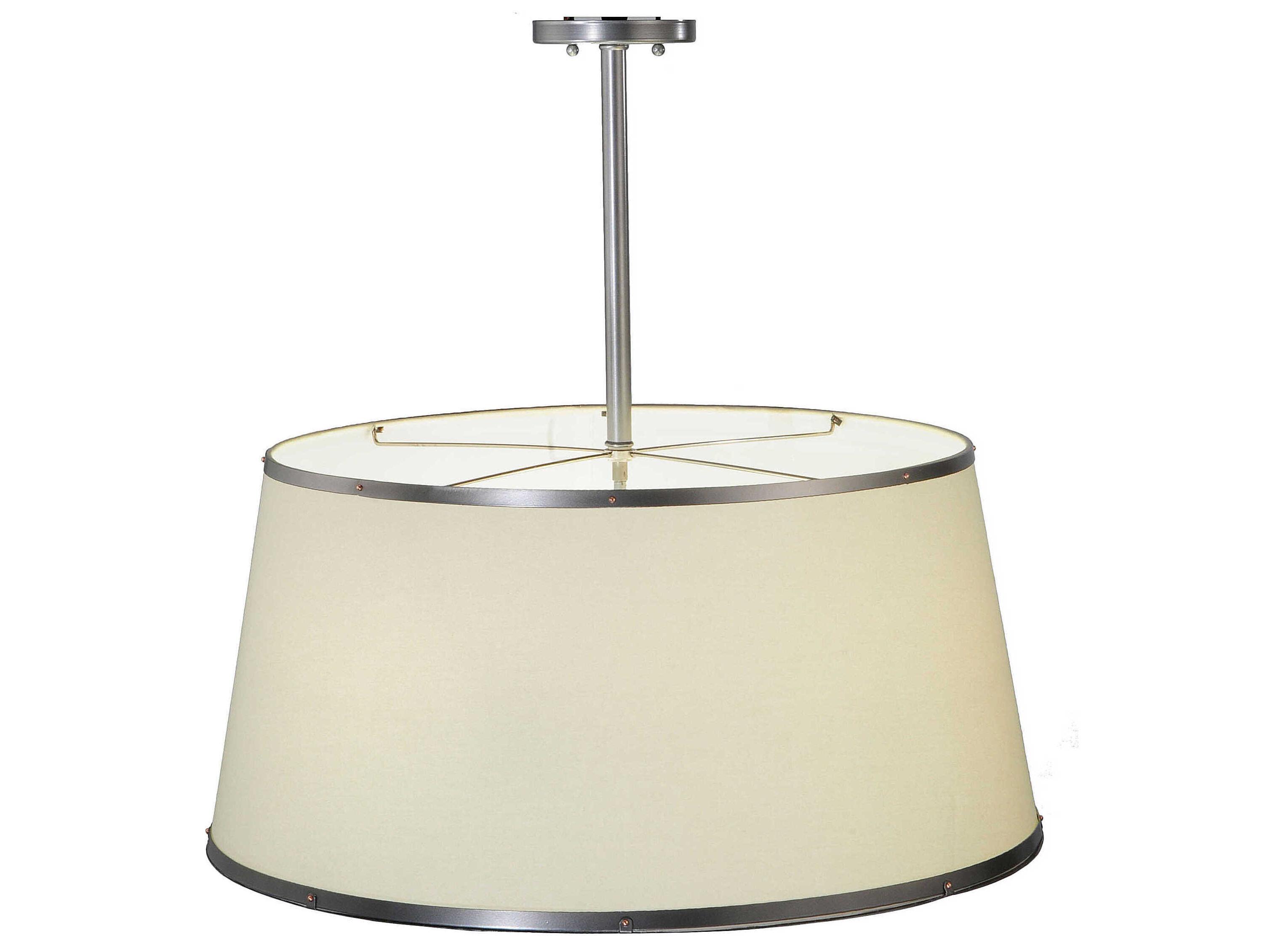 Meyda Cilindro 3-Light Brushed Nickel Drum Pendant
