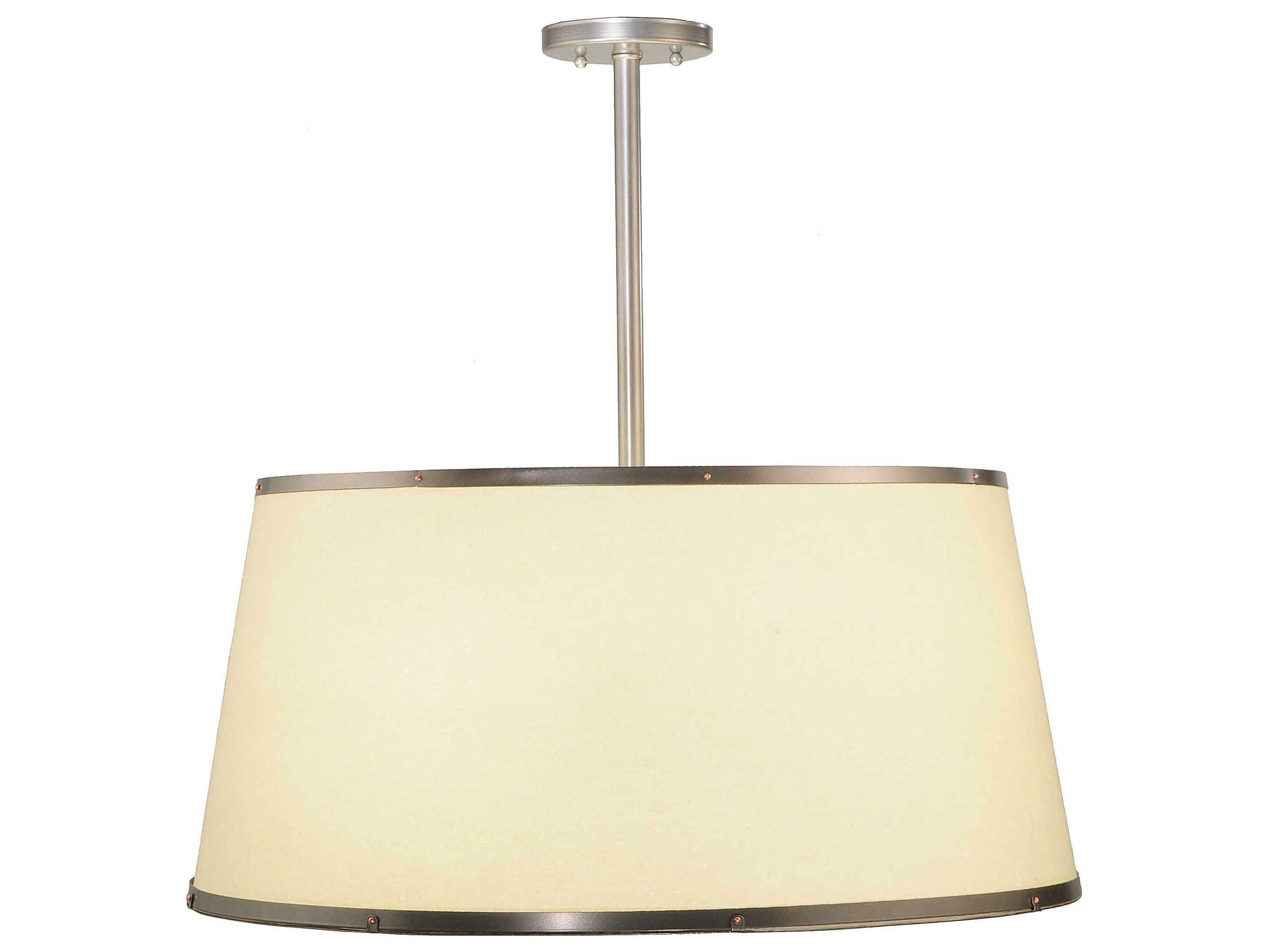 Meyda Cilindro 3-Light Brushed Nickel Drum Pendant