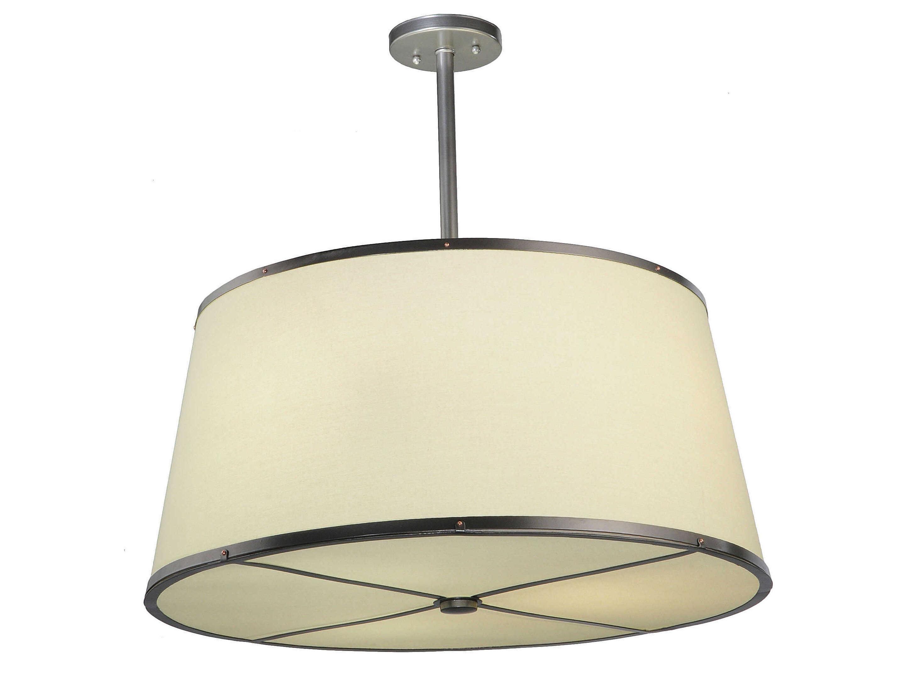 Meyda Cilindro 3-Light Brushed Nickel Drum Pendant