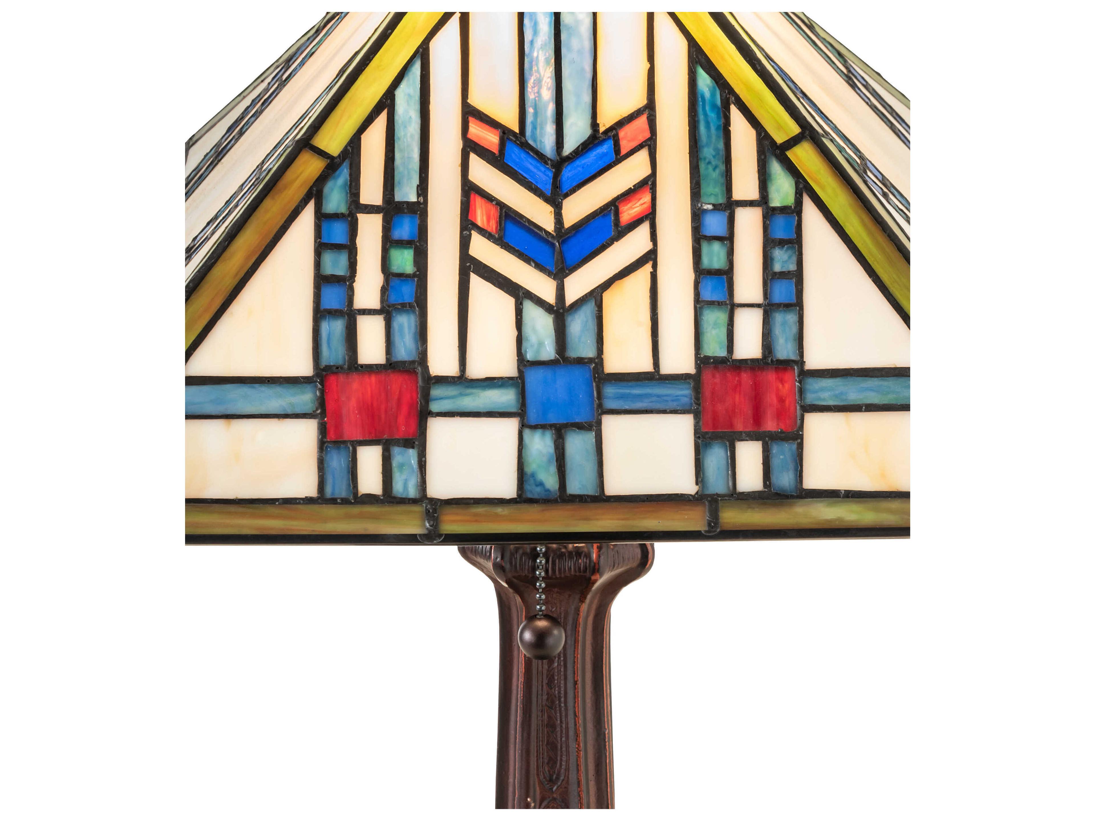 Meyda Prairie Wheat Mahogany Bronze Glass Tiffany Table Lamp
