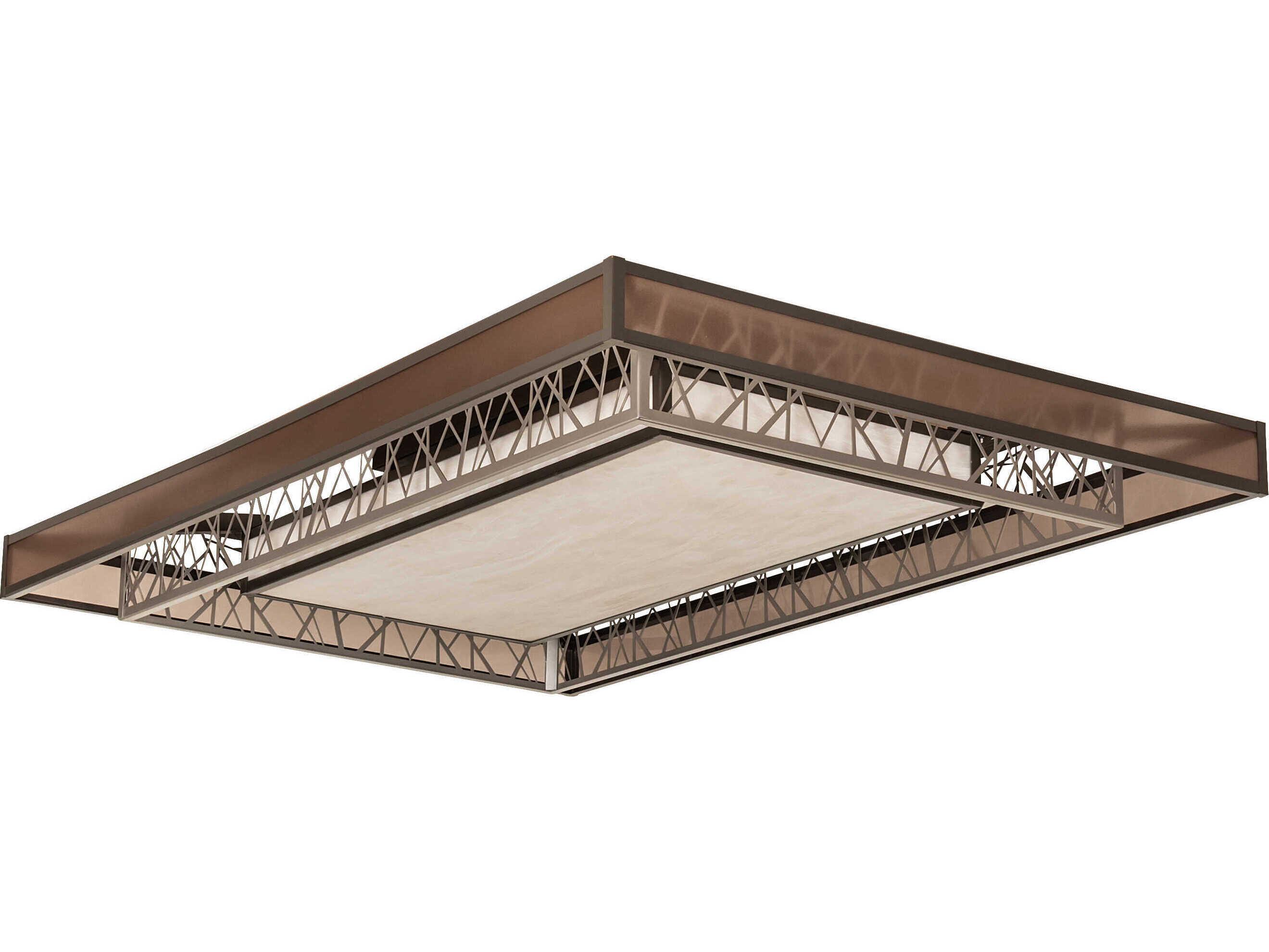 Meyda Quadrato Nickel Timeless Bronze LED Flush Mount