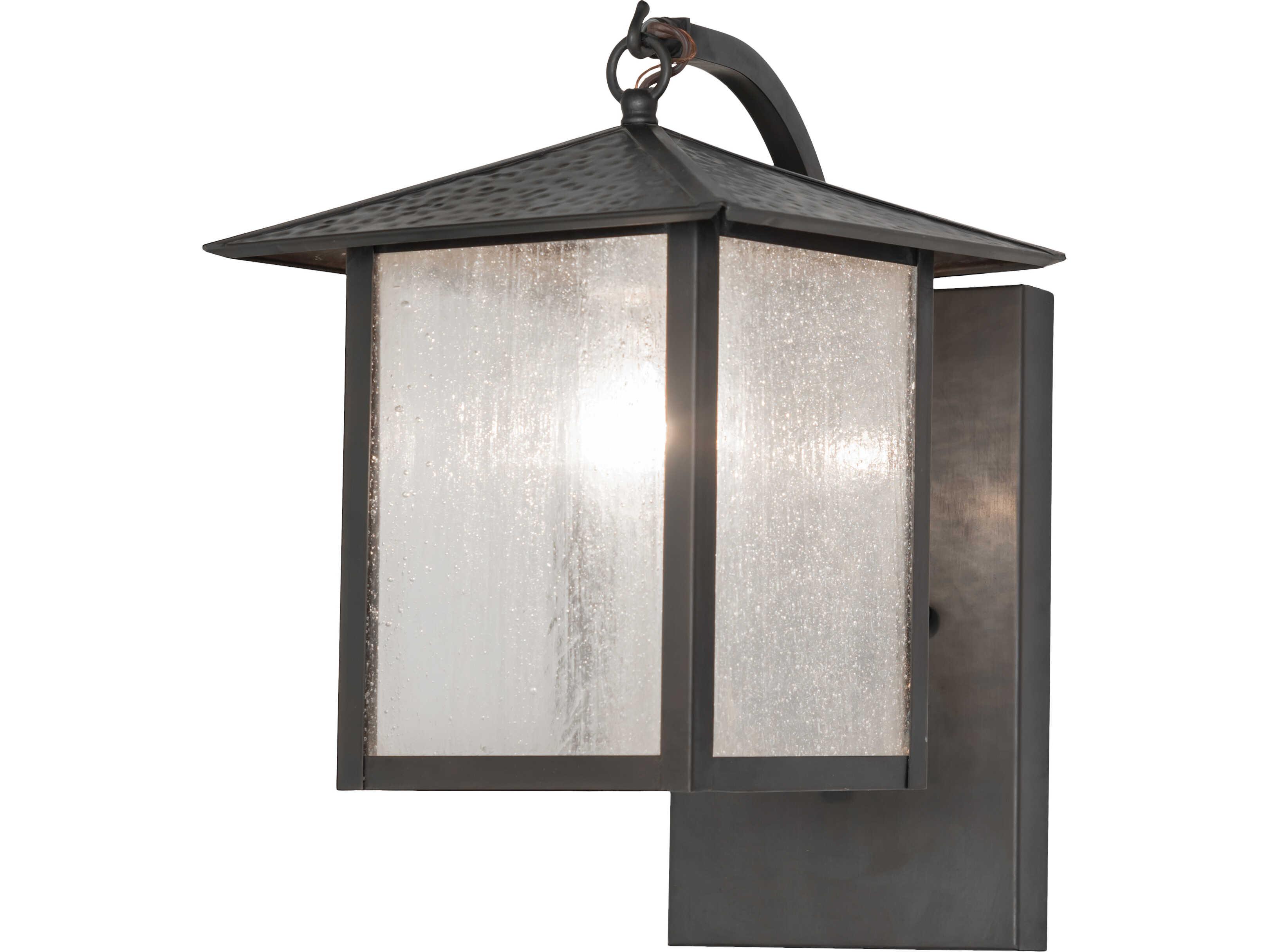 Meyda Seneca 1-Light Clear Seeded Glass Brown Traditional Wall Sconce