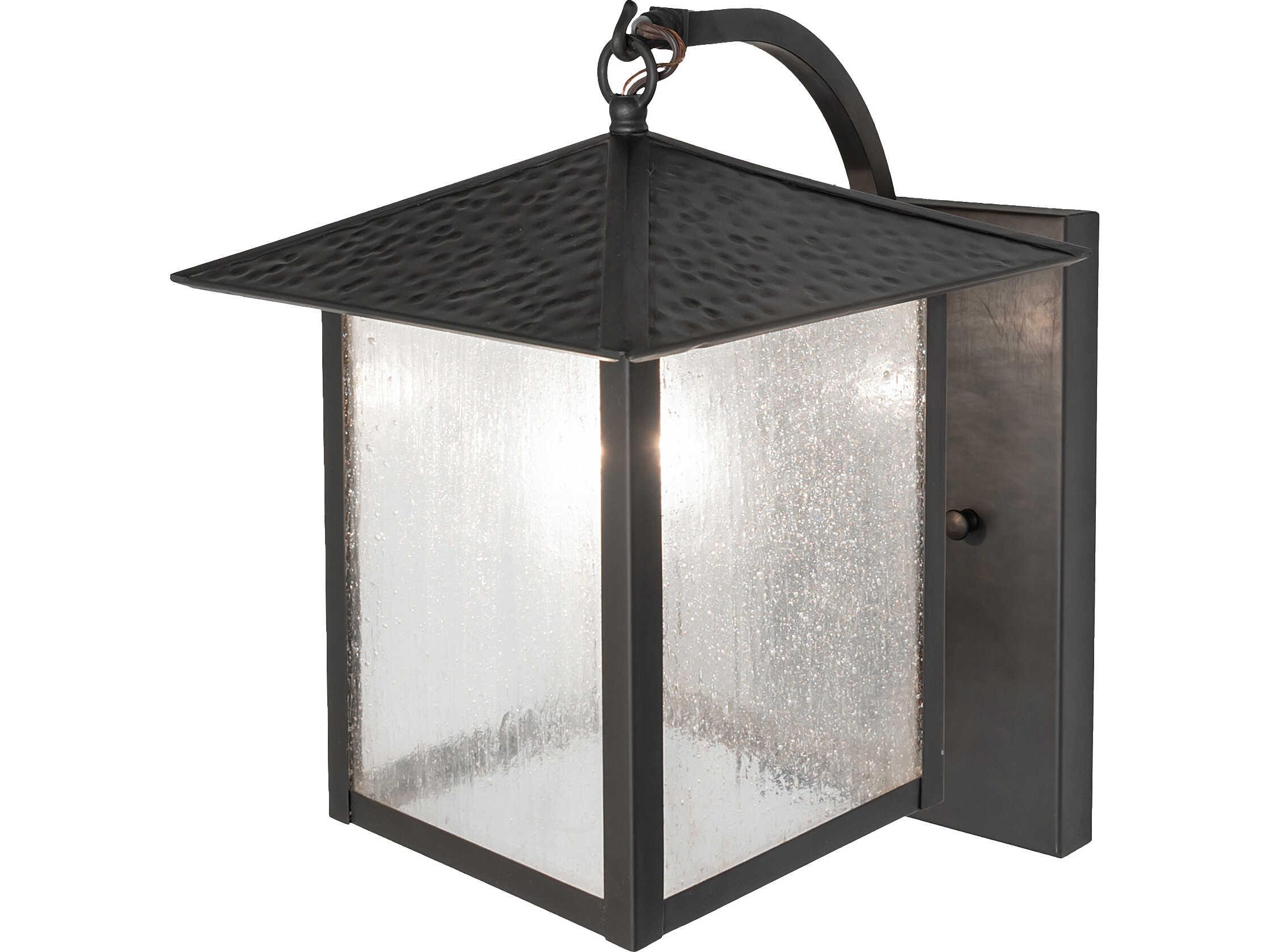 Meyda Seneca 1-Light Clear Seeded Glass Brown Traditional Wall Sconce