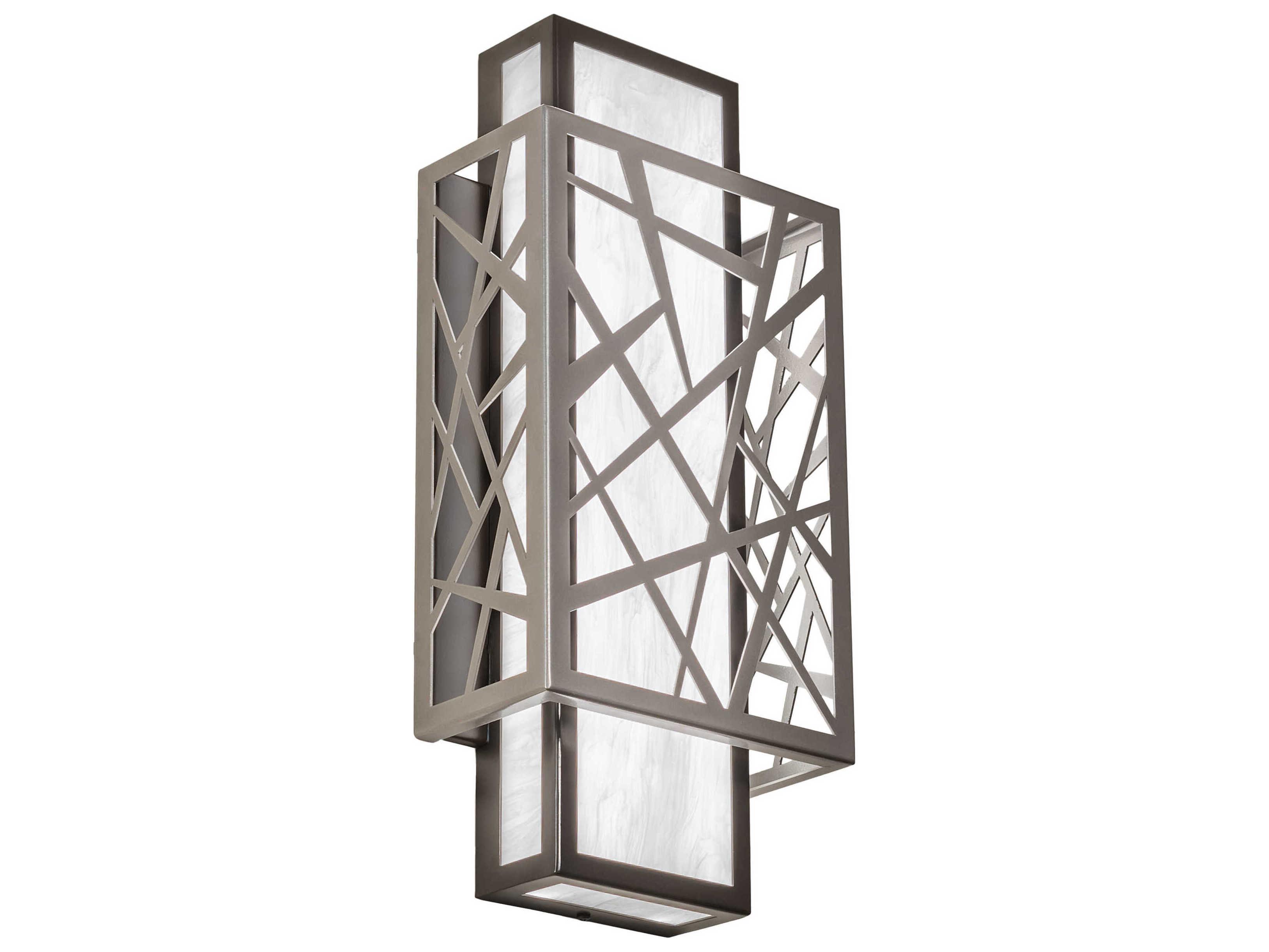 Meyda Quadrato Nickel Timeless Bronze White LED Wall Sconce