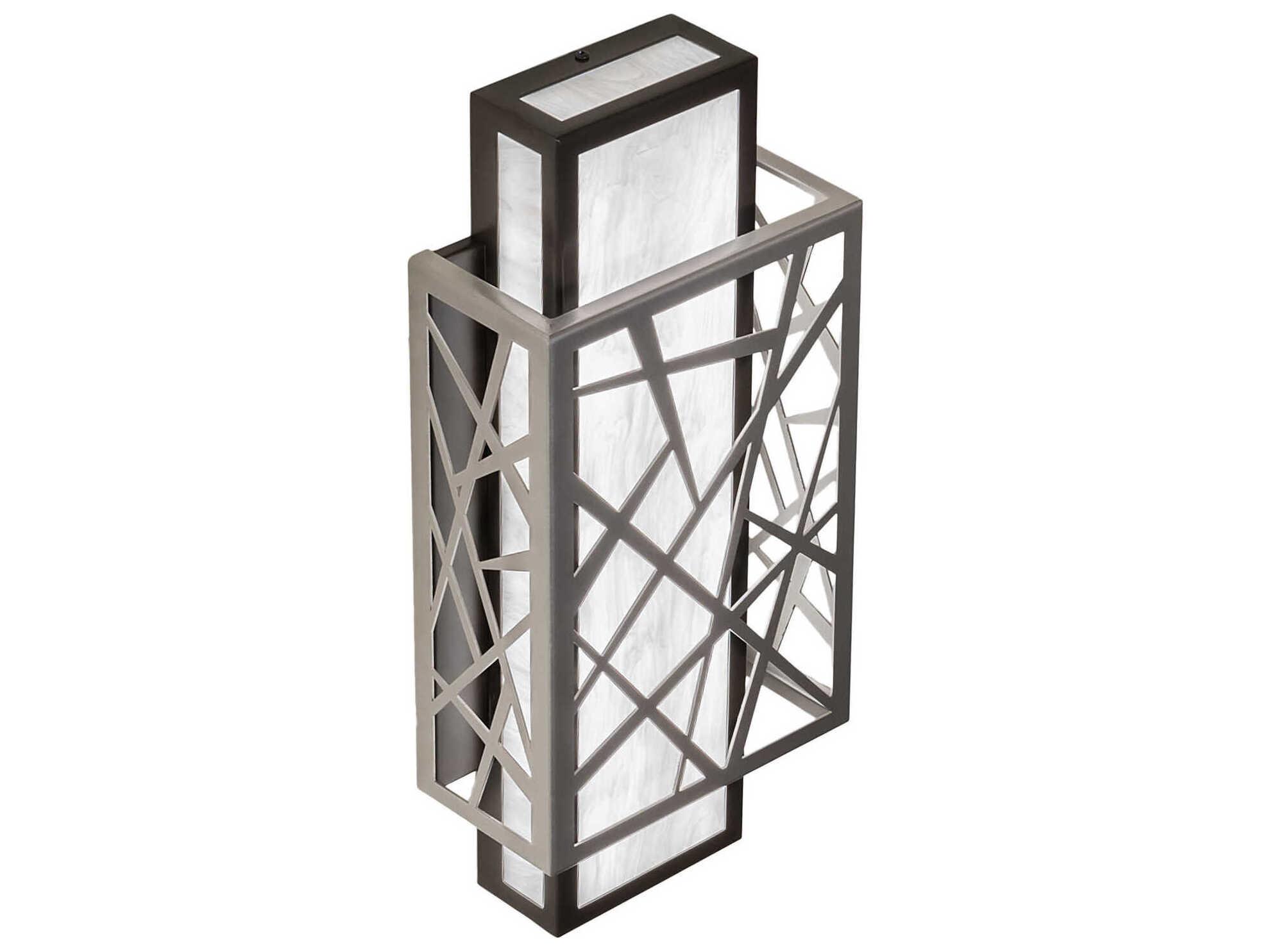 Meyda Quadrato Nickel Timeless Bronze White LED Wall Sconce