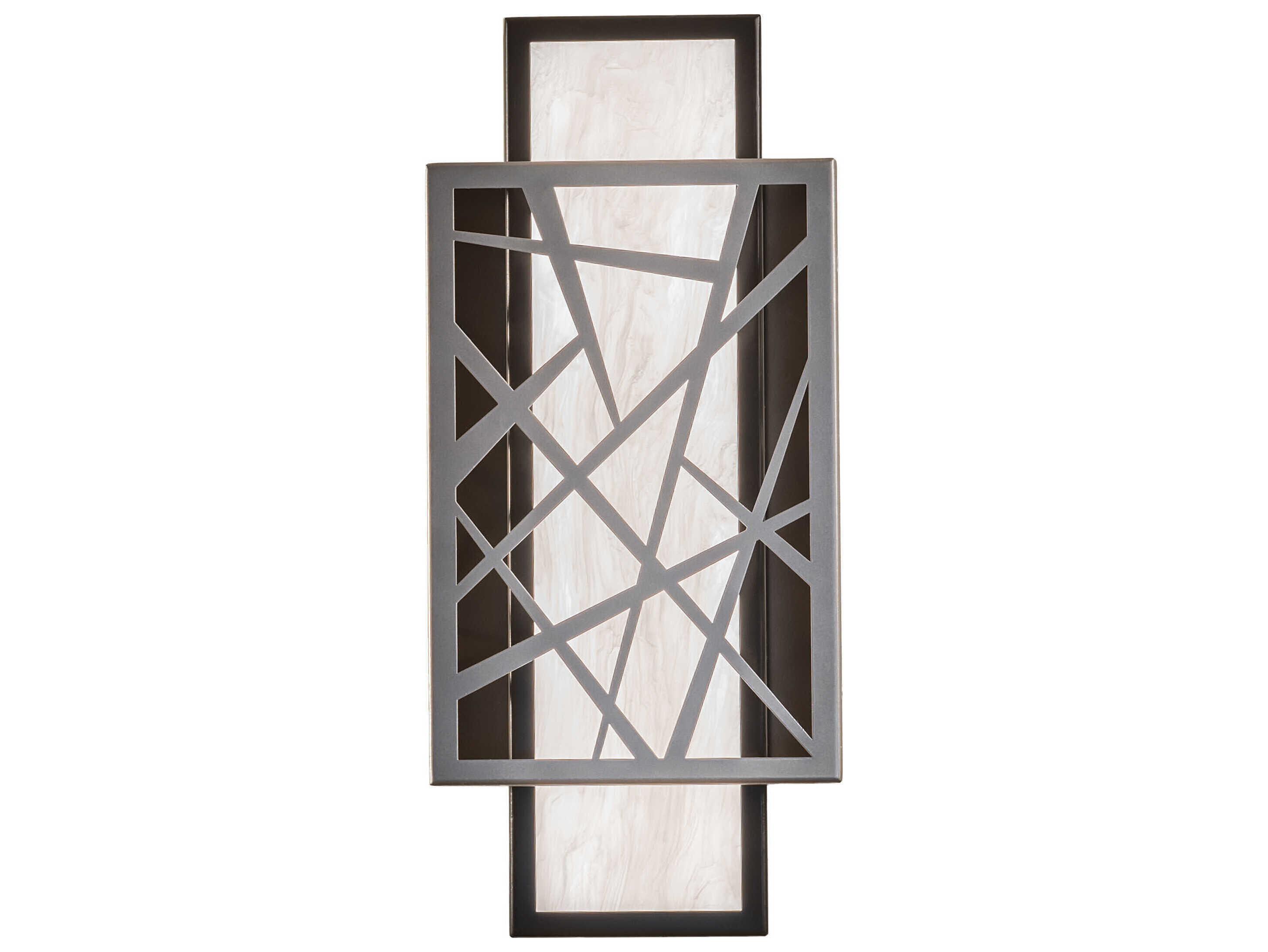 Meyda Quadrato Nickel Timeless Bronze White LED Wall Sconce