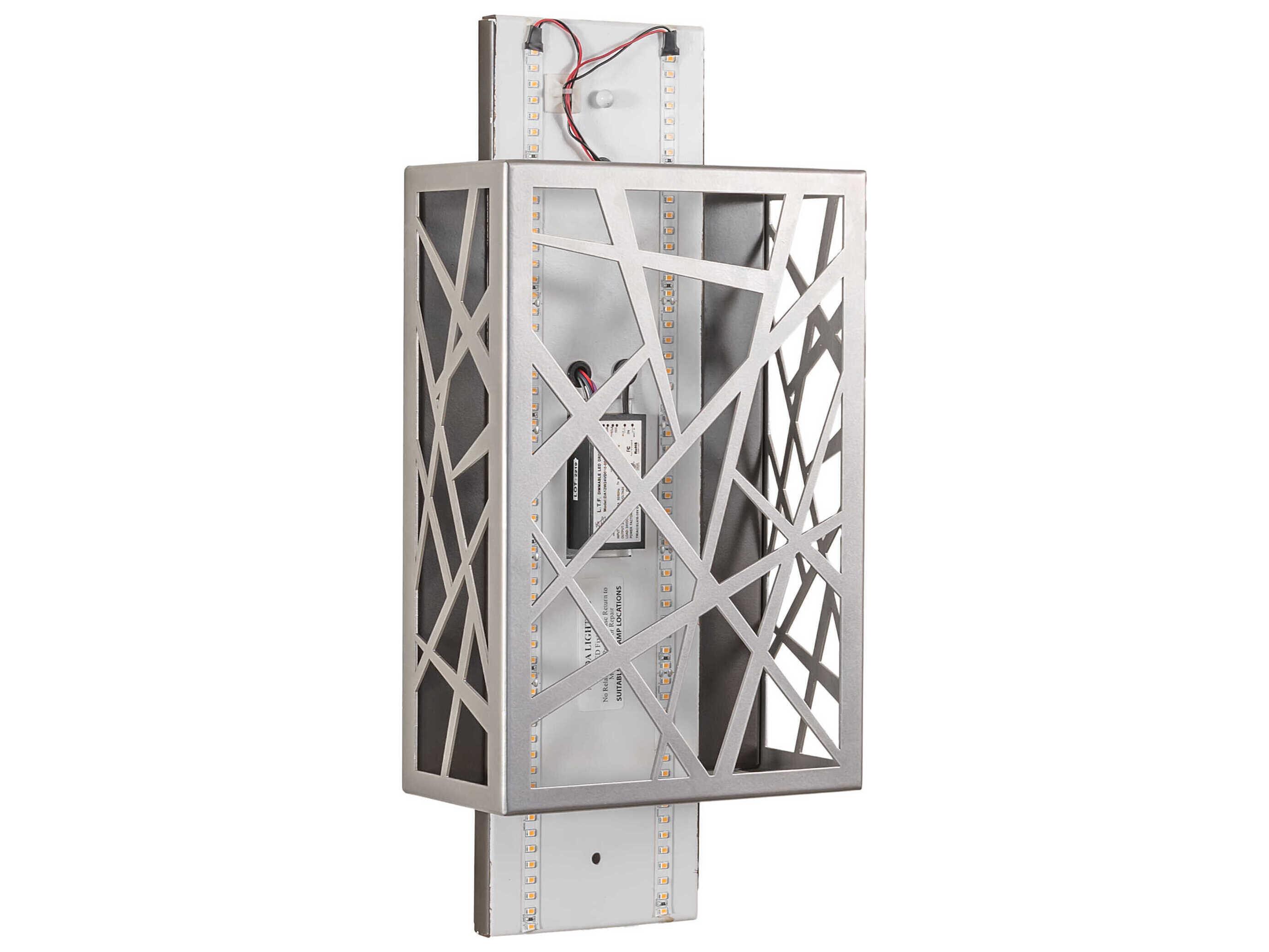 Meyda Quadrato Nickel Timeless Bronze White LED Wall Sconce