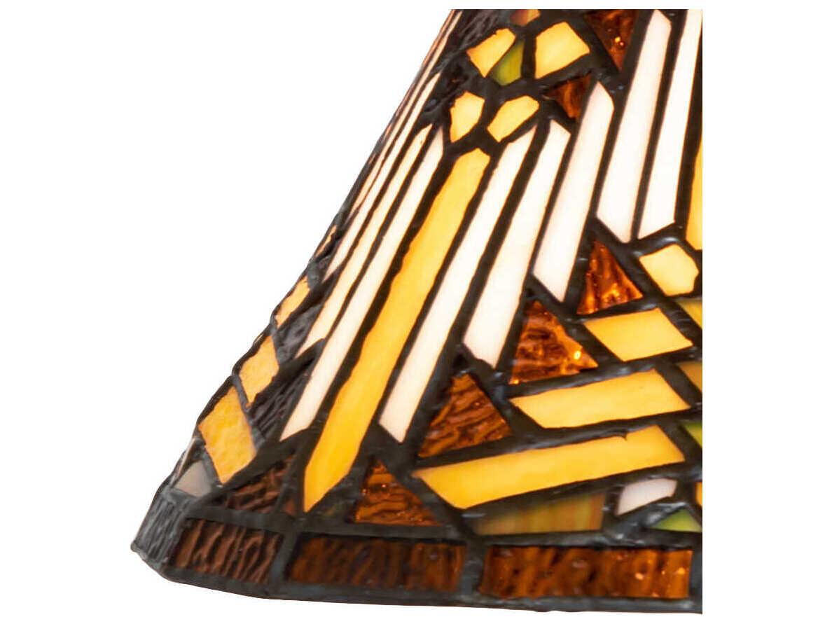 Meyda Nuevo Mission 1-Light Mahogany Bronze Glass Tiffany Mini Pendant