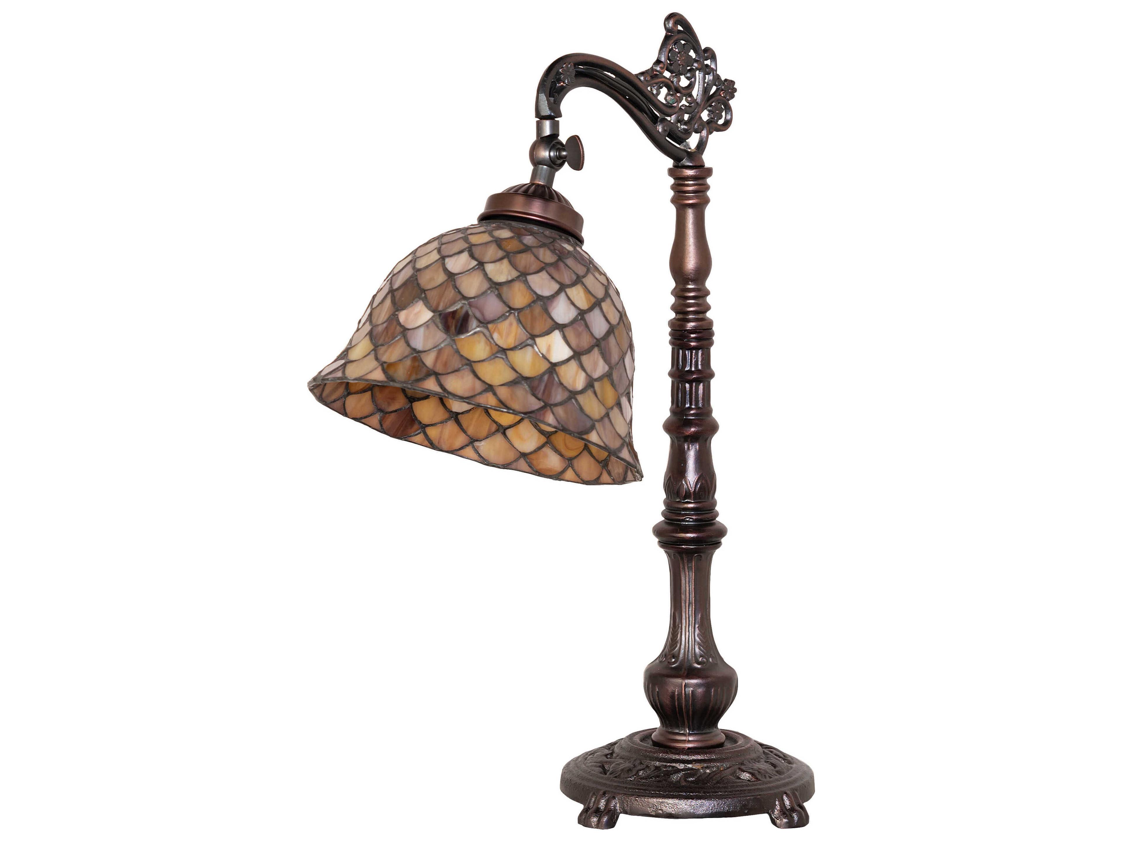 Meyda Tiffany Fishscale Mahogany Bronze Desk Lamp