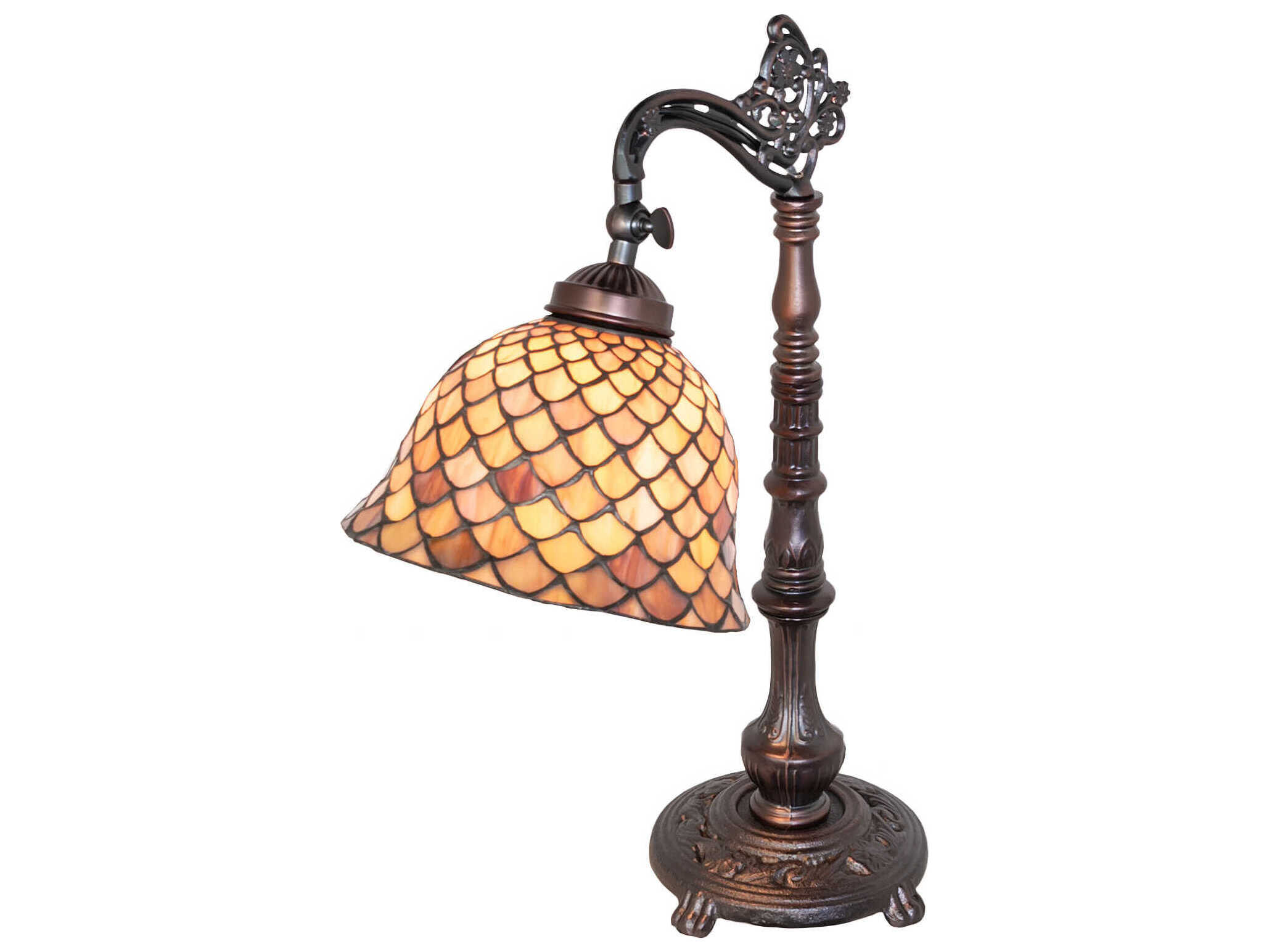 Meyda Tiffany Fishscale Mahogany Bronze Desk Lamp