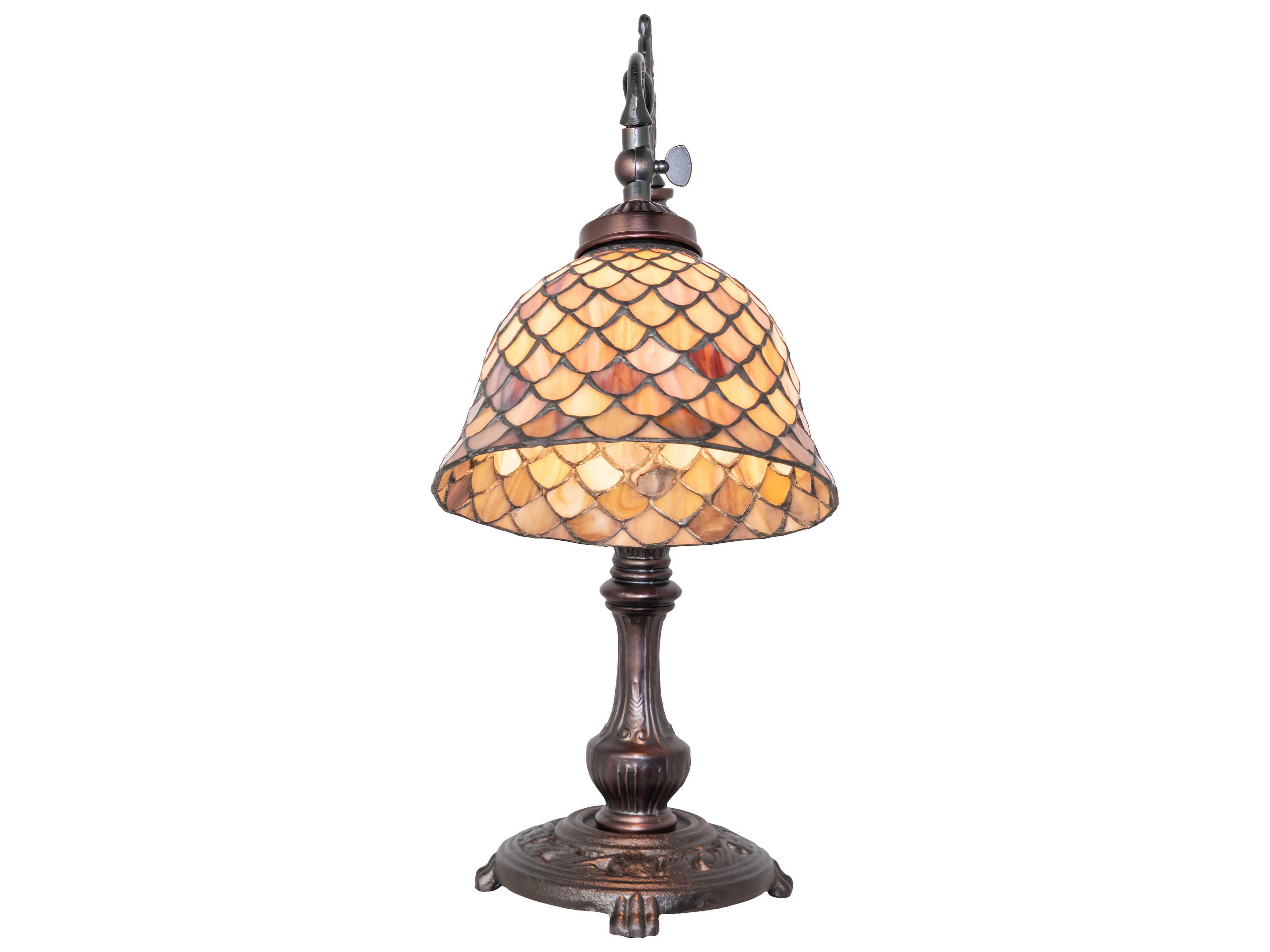 Meyda Tiffany Fishscale Mahogany Bronze Desk Lamp