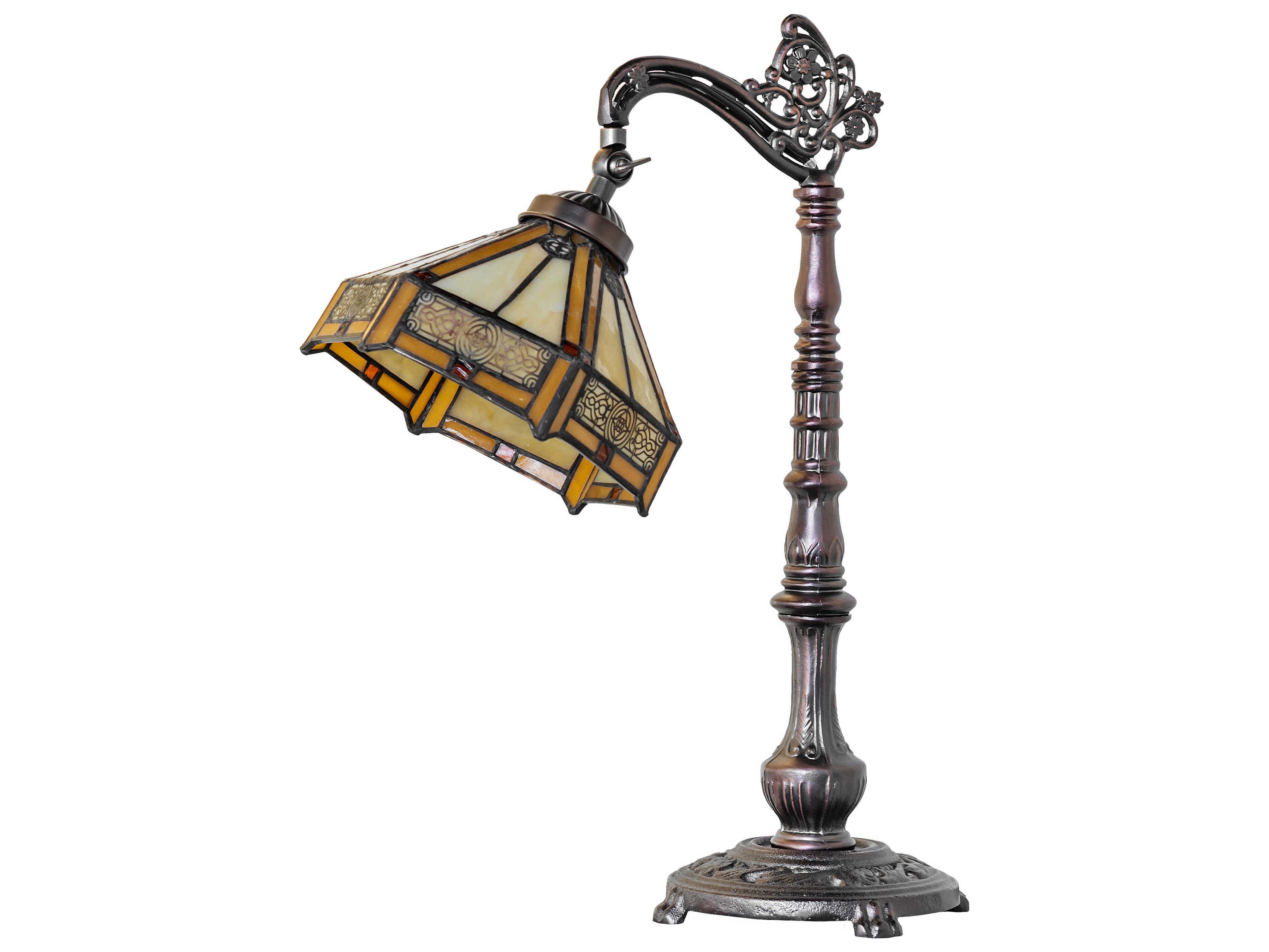 Meyda Peaches Mahogany Bronze Desk Lamp