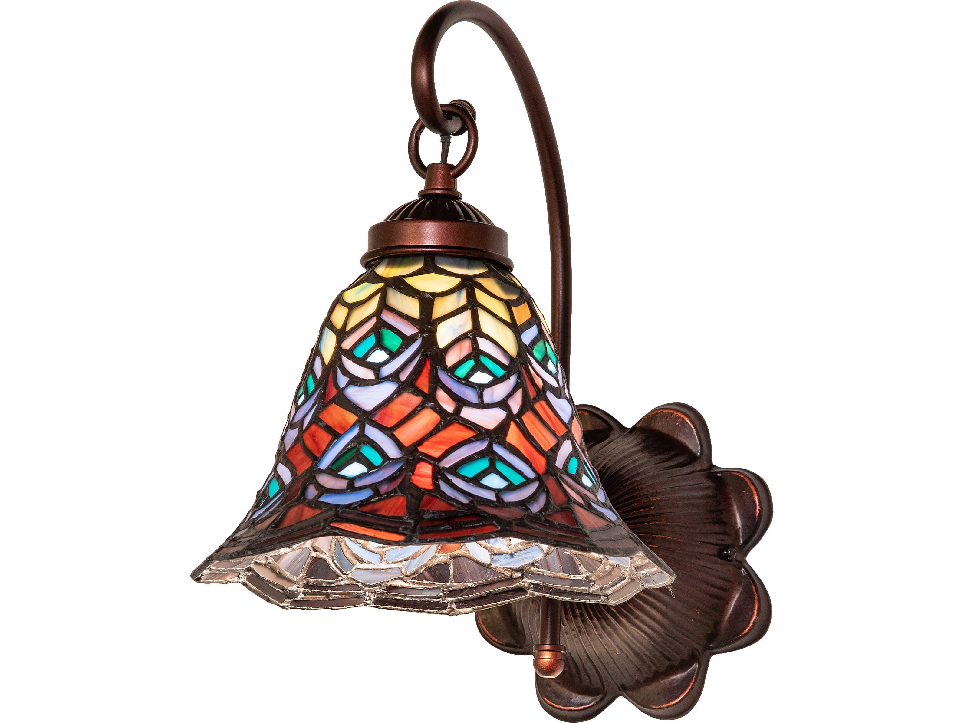 Meyda Tiffany Peacock Feather 1-Light Bronze Traditional Wall Sconce