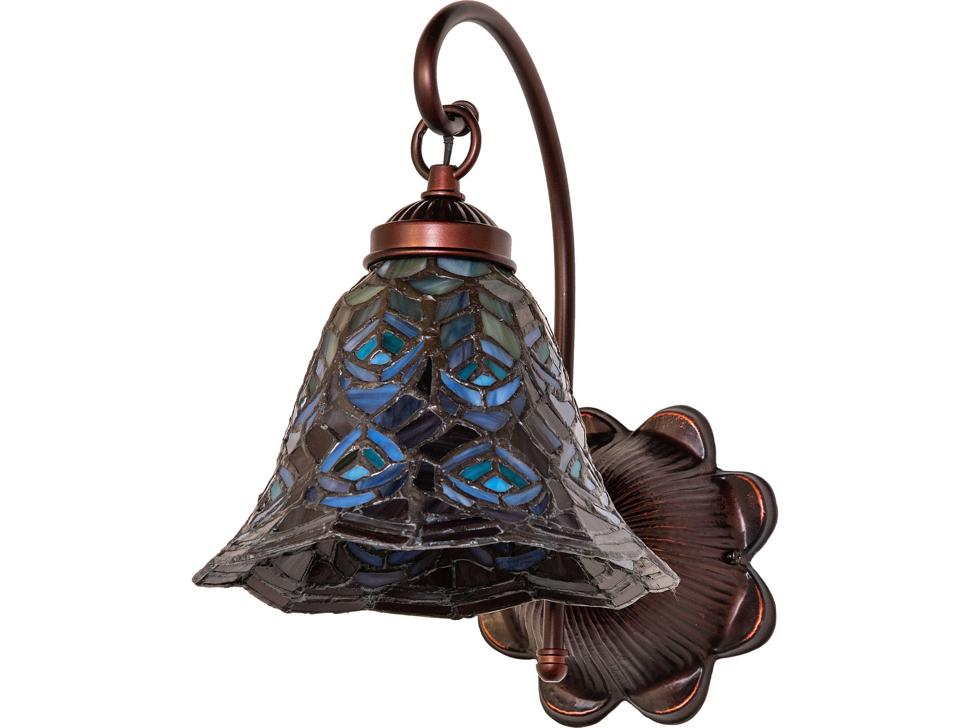 Meyda Tiffany Peacock Feather 1-Light Bronze Traditional Wall Sconce