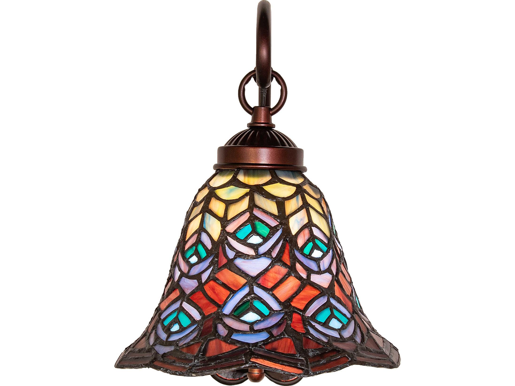 Meyda Tiffany Peacock Feather 1-Light Bronze Traditional Wall Sconce