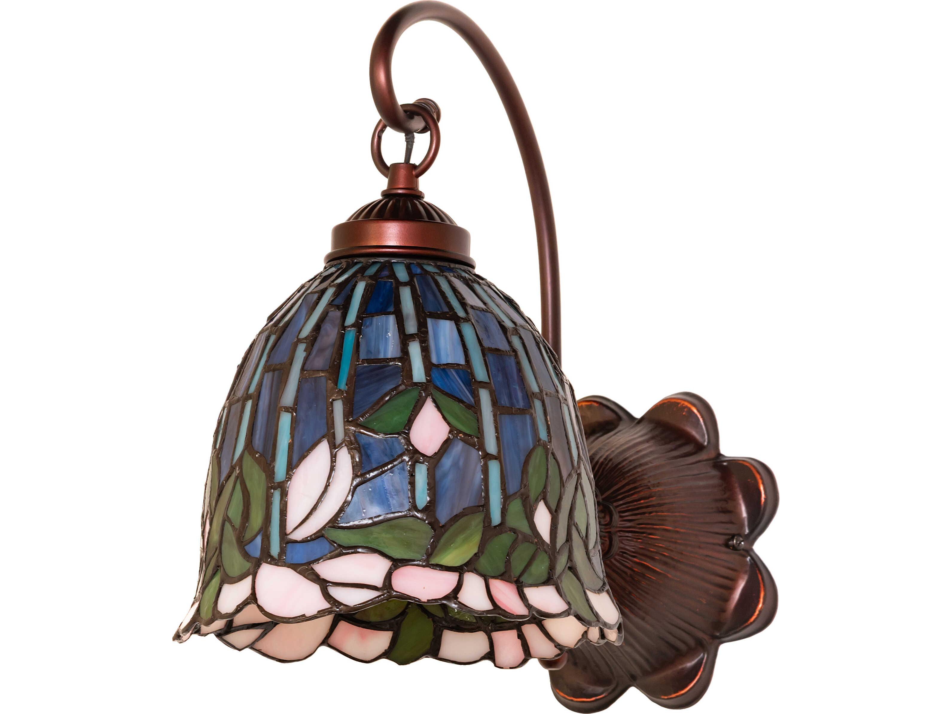 Meyda Tiffany Flowering Lotus 1-Light Bronze Traditional Wall Sconce