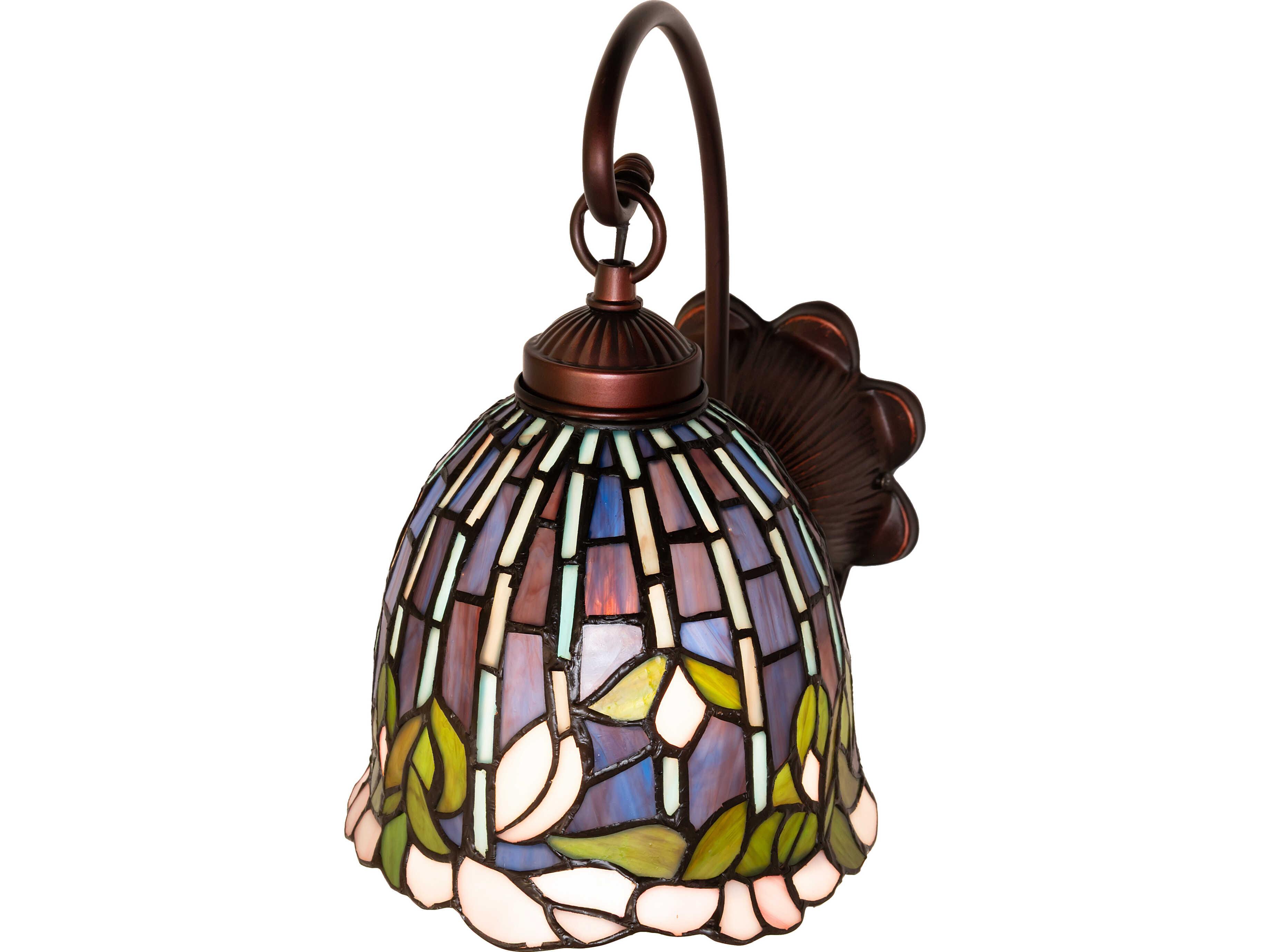 Meyda Tiffany Flowering Lotus 1-Light Bronze Traditional Wall Sconce
