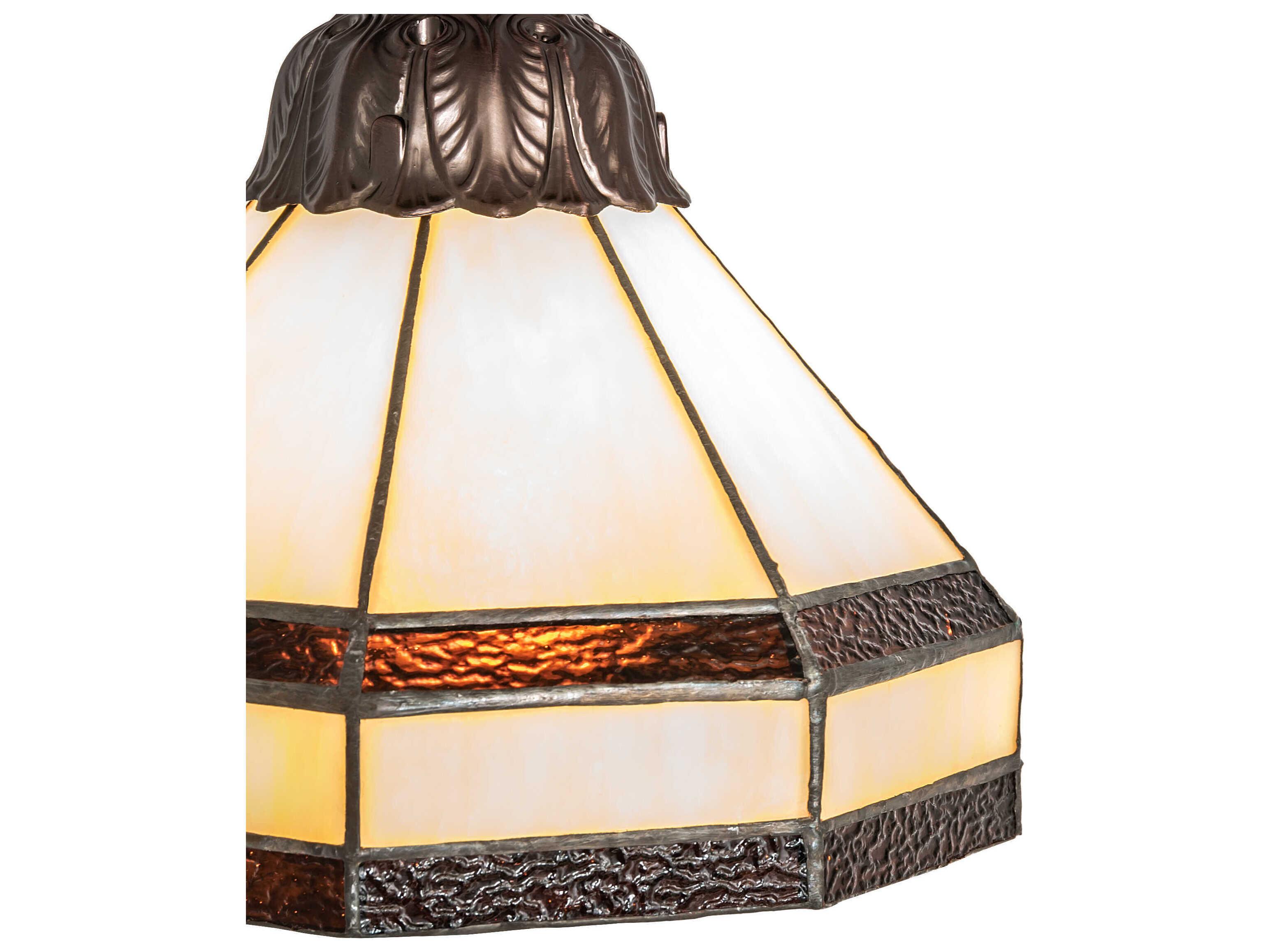 Meyda 1-Light Mahogany Bronze Glass Tiffany Mini Pendant