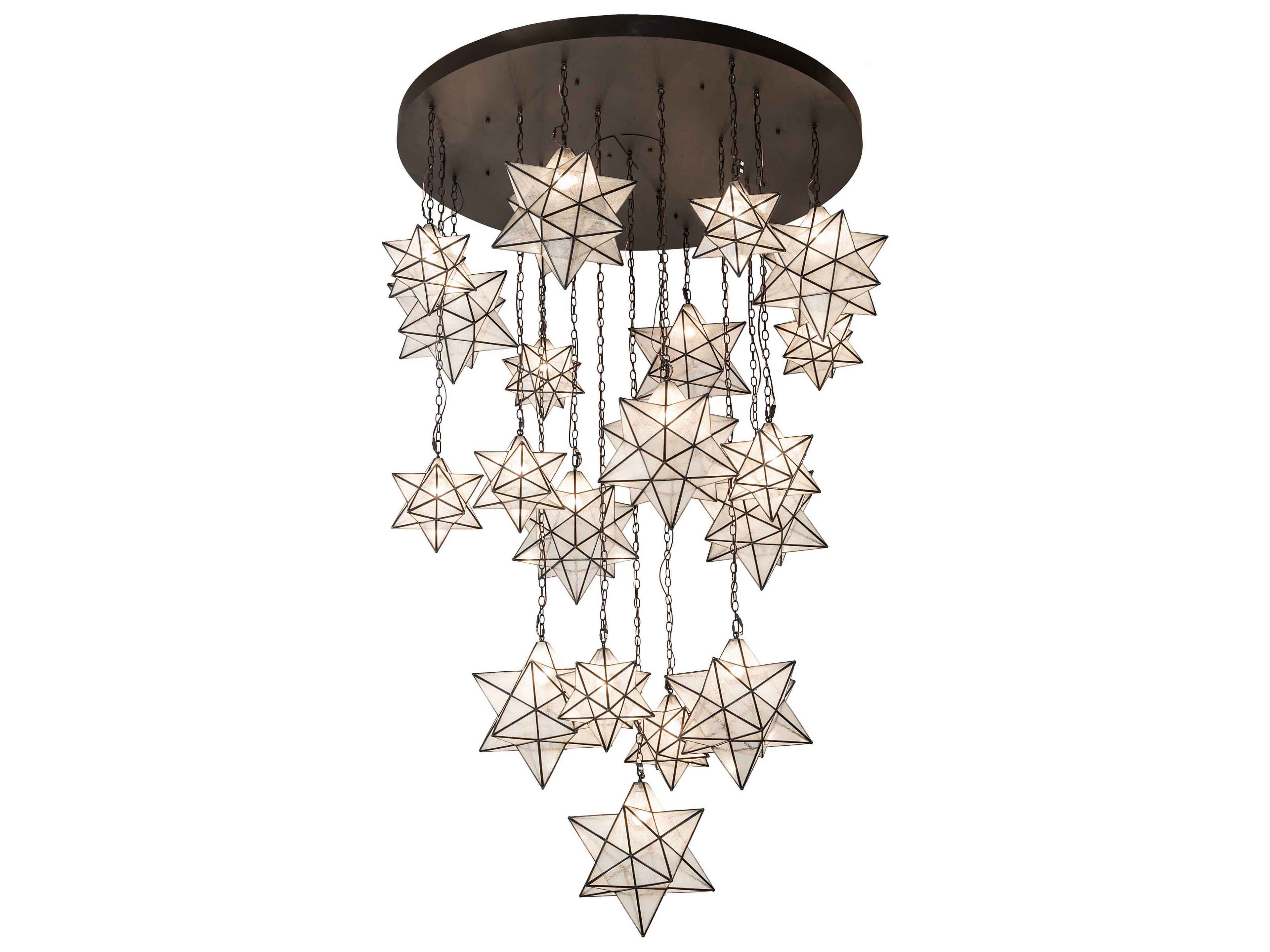 Meyda Moravian Star 19-Light9-Light Oil Rubbed Bronze Glass Pendant