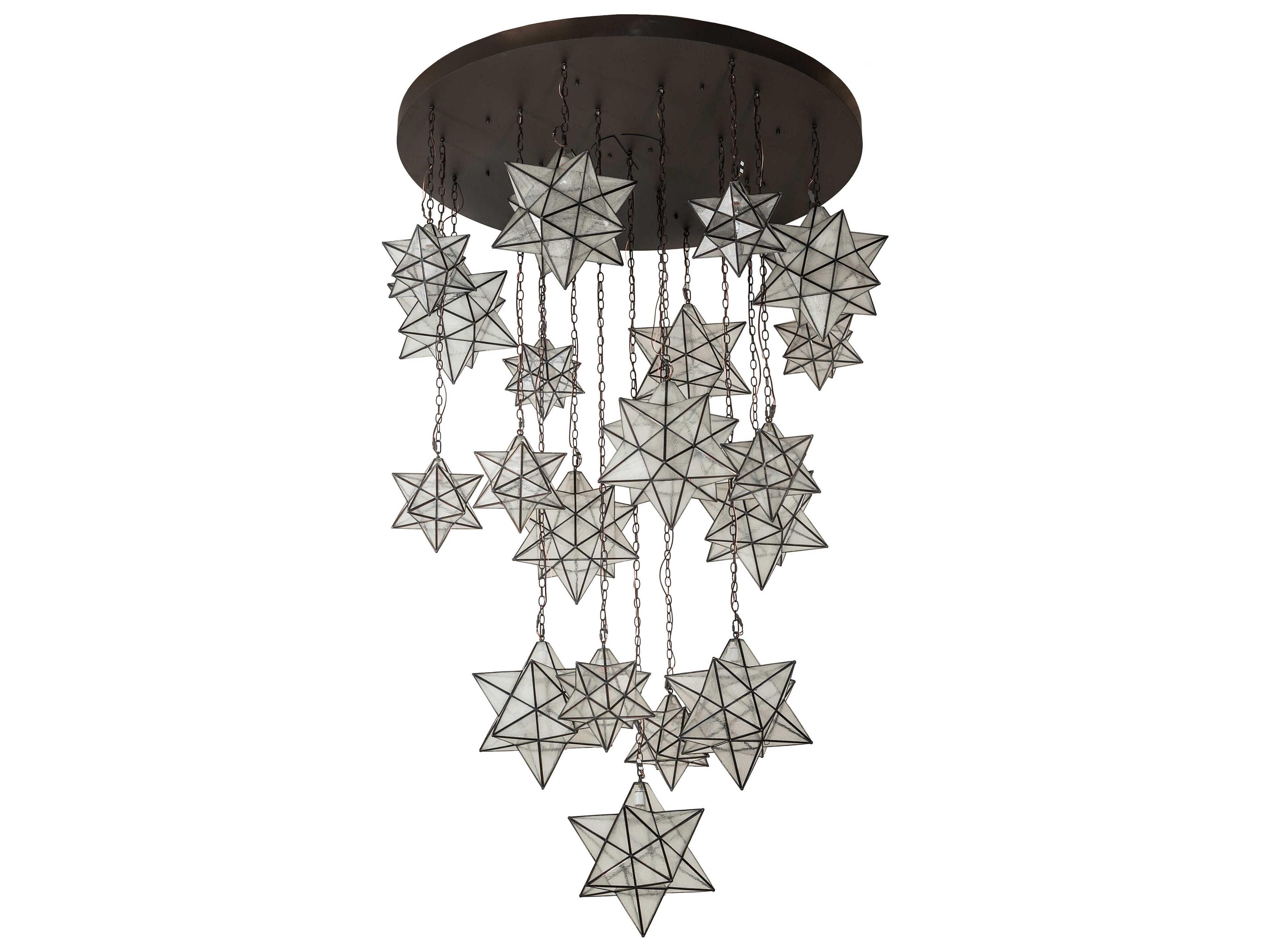 Meyda Moravian Star 19-Light9-Light Oil Rubbed Bronze Glass Pendant