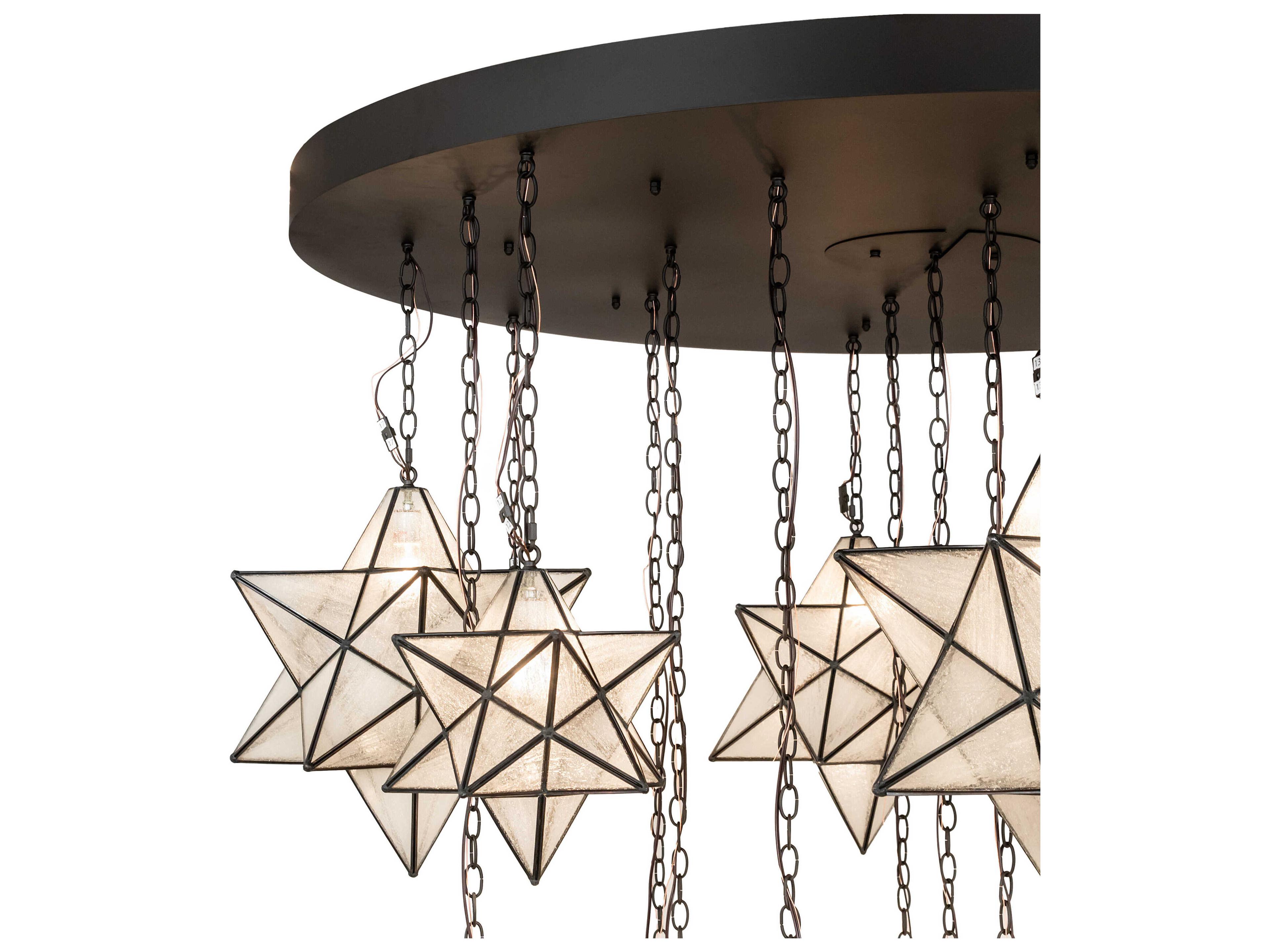 Meyda Moravian Star 19-Light9-Light Oil Rubbed Bronze Glass Pendant