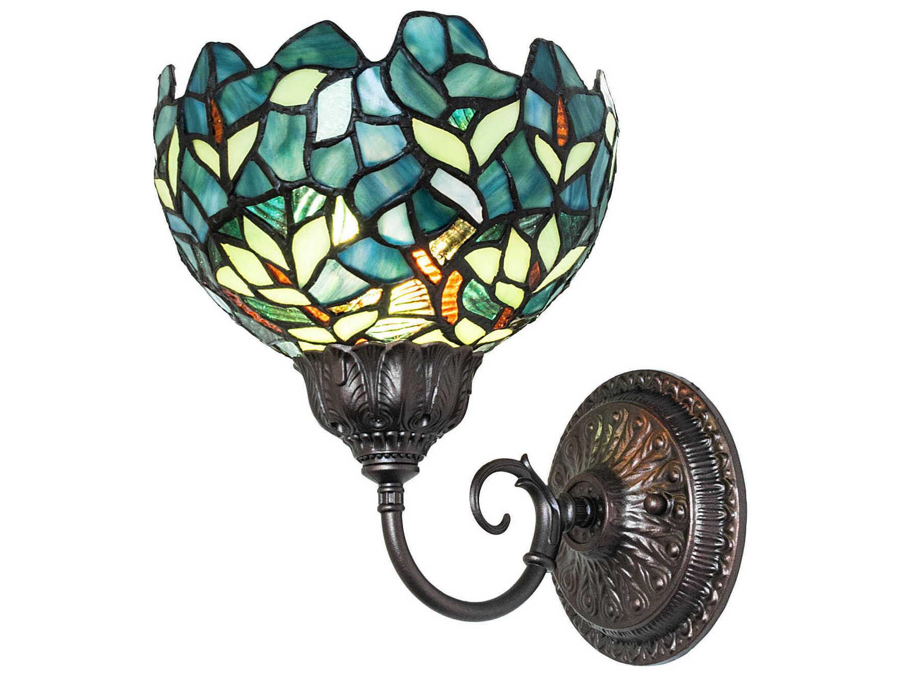 Meyda Nightfall Wisteria 1-Light Mahogany Bronze Traditional Wall Sconce