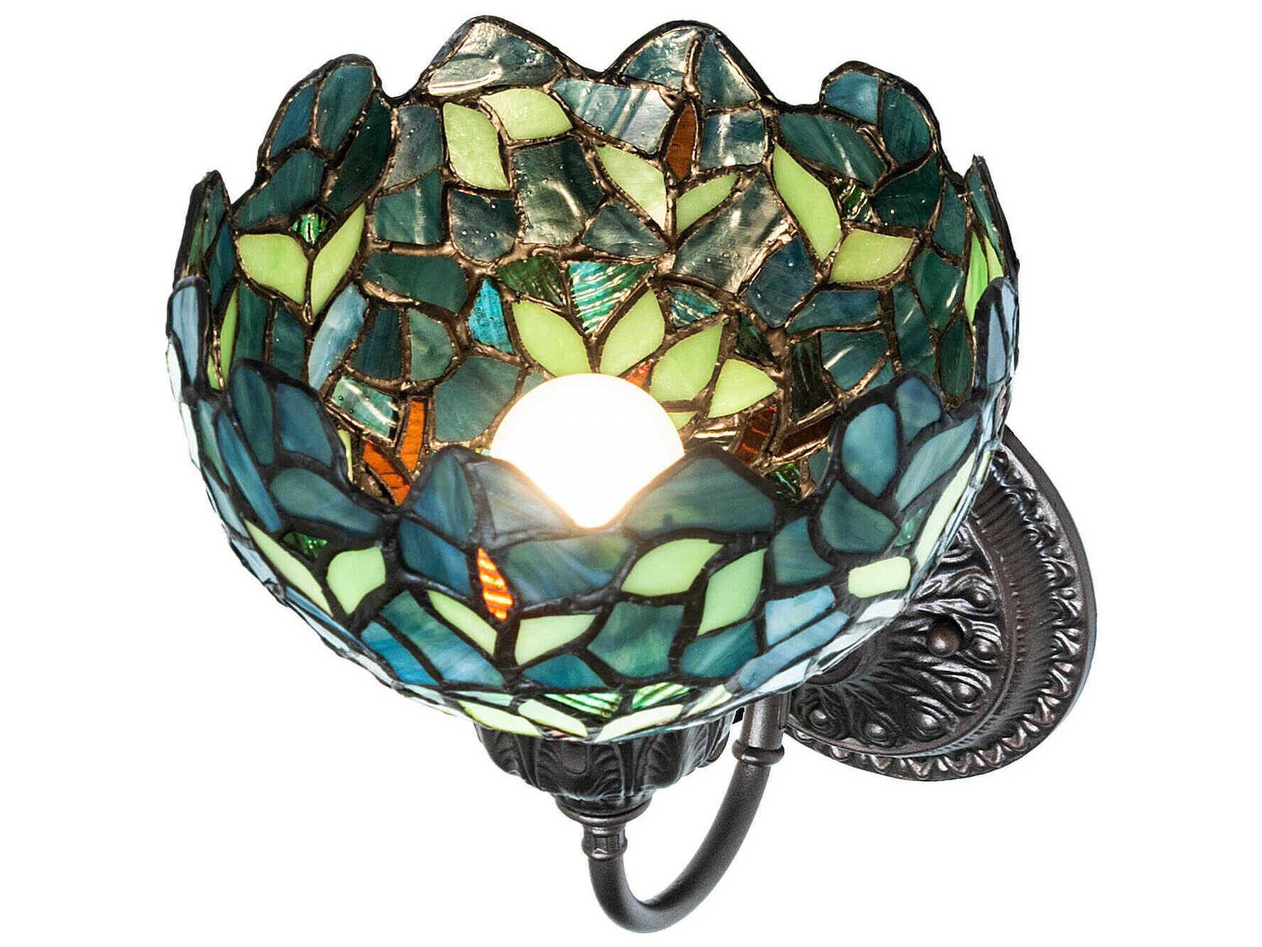 Meyda Nightfall Wisteria 1-Light Mahogany Bronze Traditional Wall Sconce