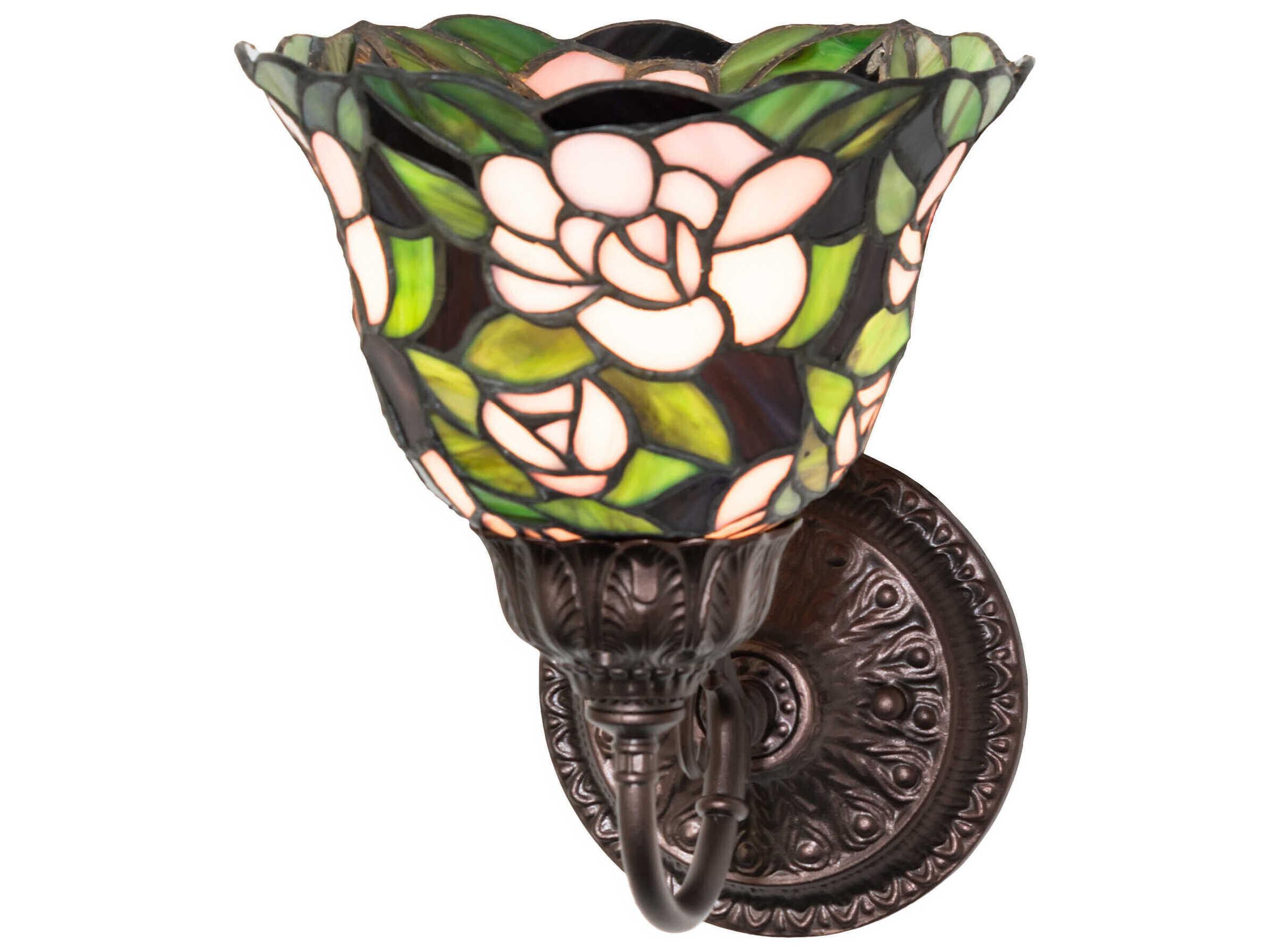 Meyda Begonia 1-Light Mahogany Bronze Traditional Wall Sconce