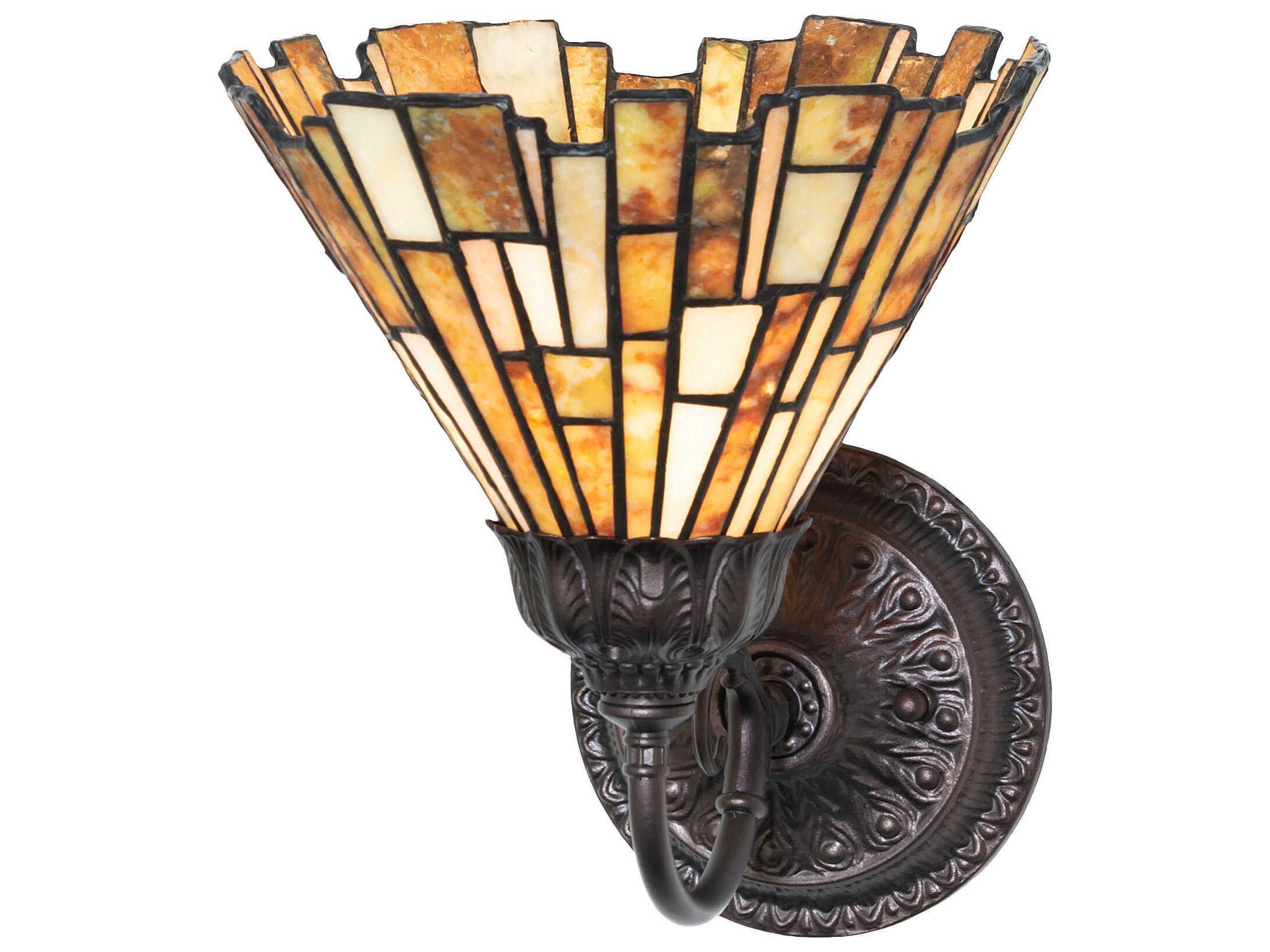 Meyda Delta 1-Light Mahogany Bronze Traditional Wall Sconce