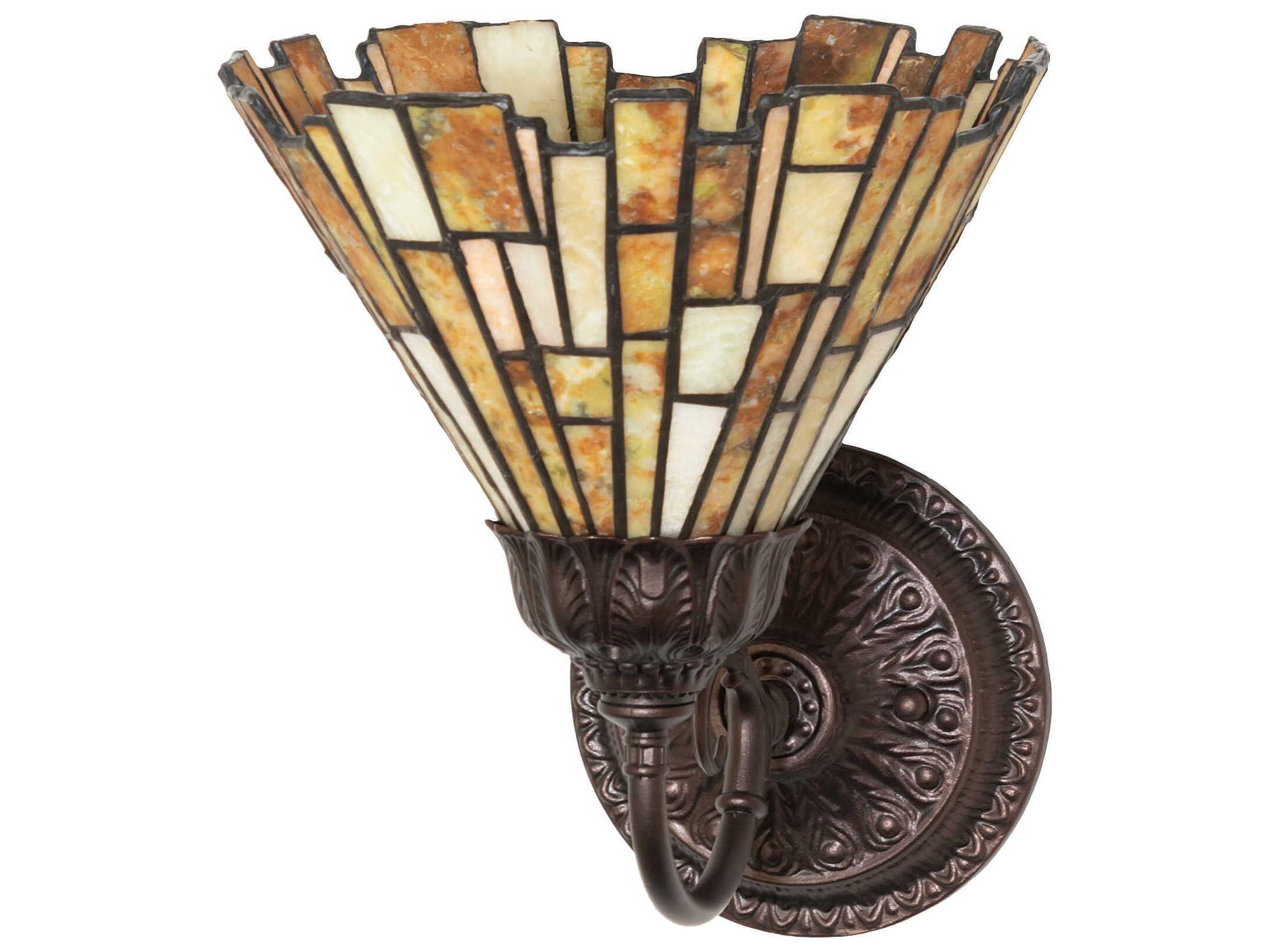 Meyda Delta 1-Light Mahogany Bronze Traditional Wall Sconce