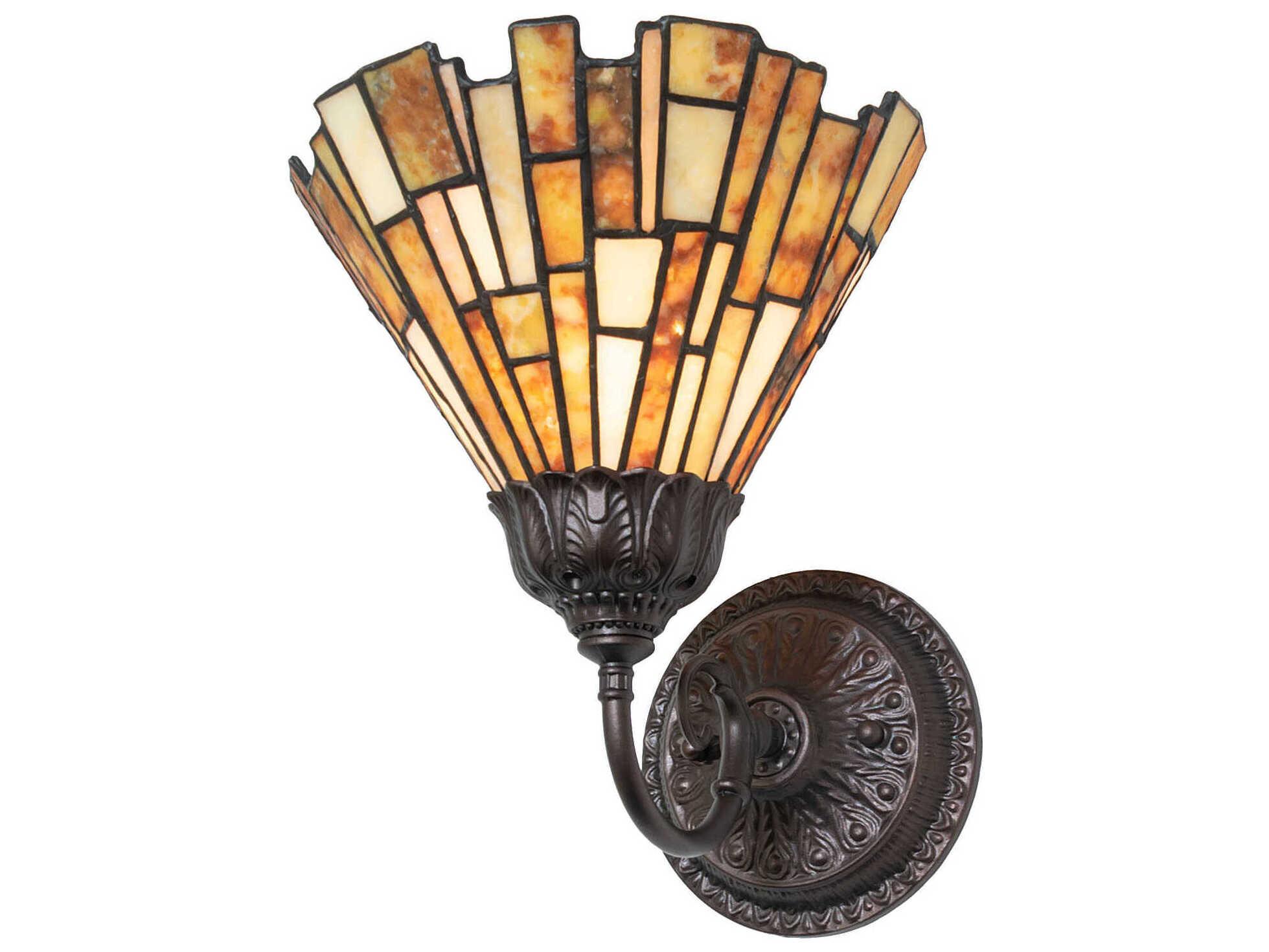 Meyda Delta 1-Light Mahogany Bronze Traditional Wall Sconce
