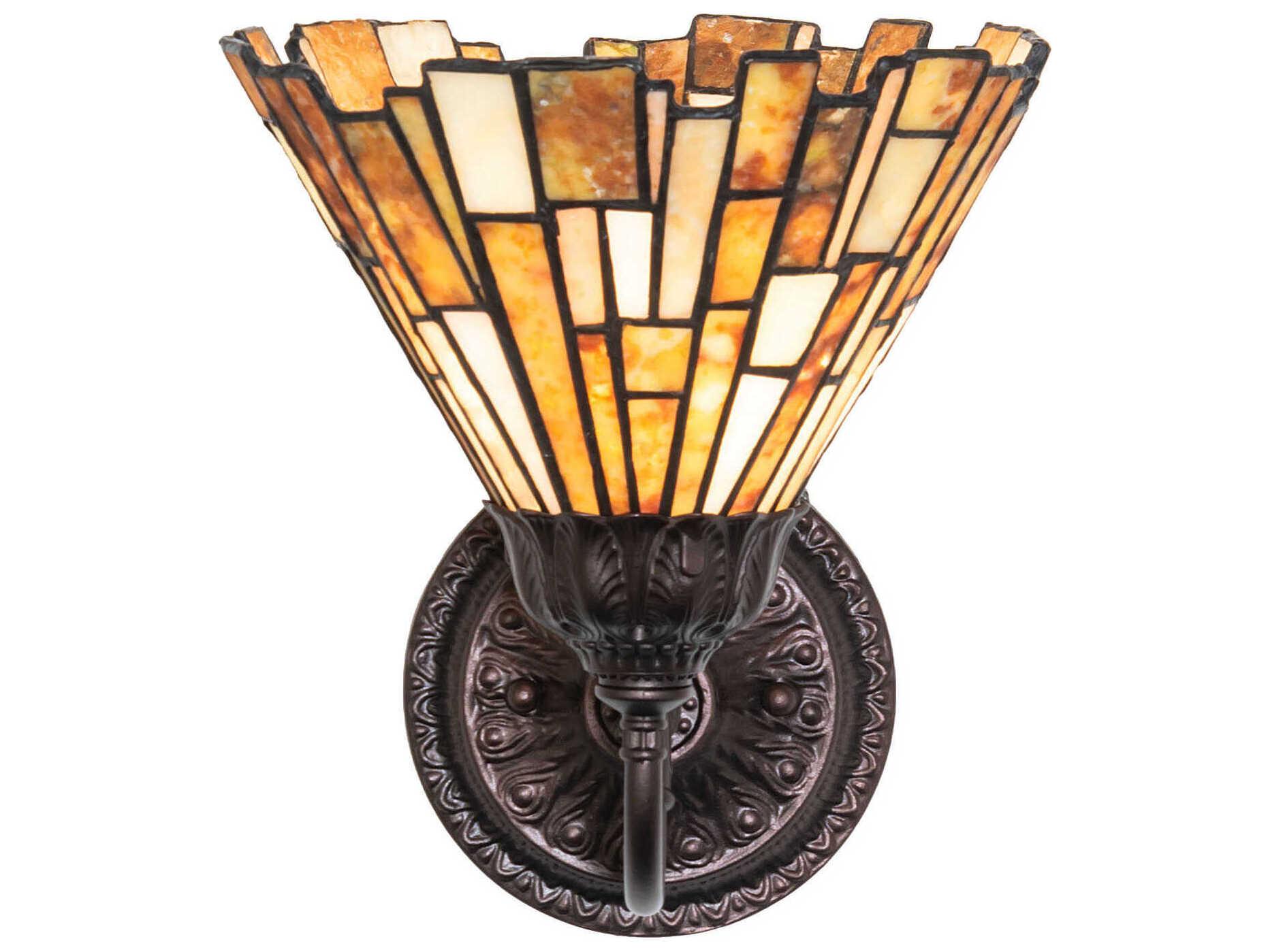 Meyda Delta 1-Light Mahogany Bronze Traditional Wall Sconce
