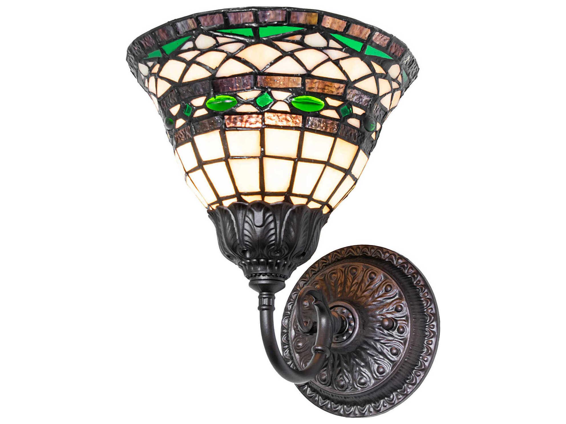 Meyda Tiffany Roman 1-Light Mahogany Bronze Traditional Wall Sconce