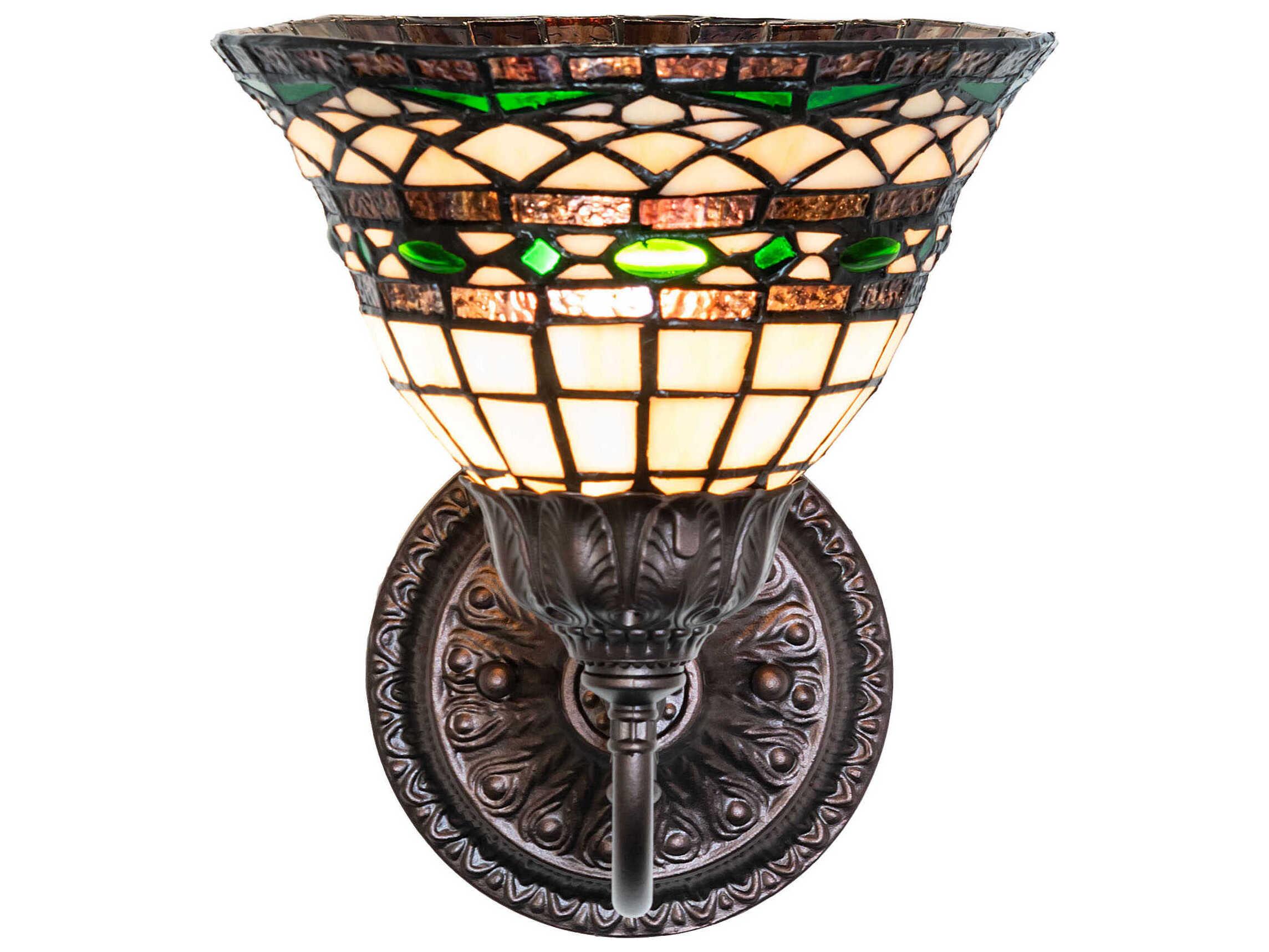 Meyda Tiffany Roman 1-Light Mahogany Bronze Traditional Wall Sconce