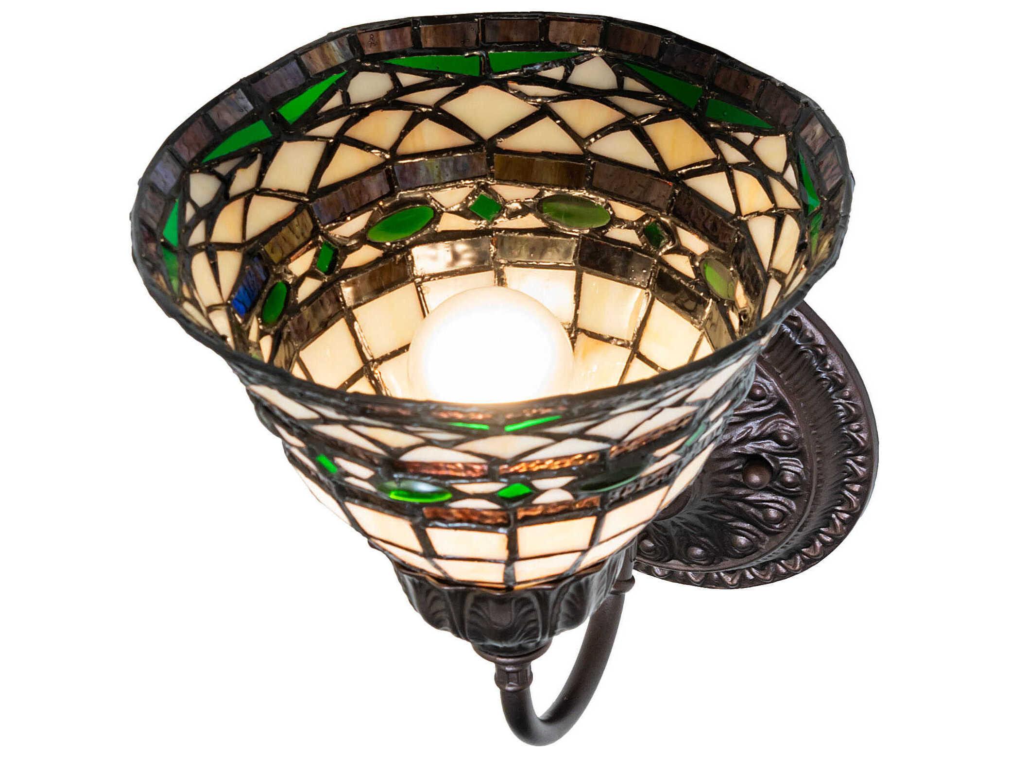 Meyda Tiffany Roman 1-Light Mahogany Bronze Traditional Wall Sconce