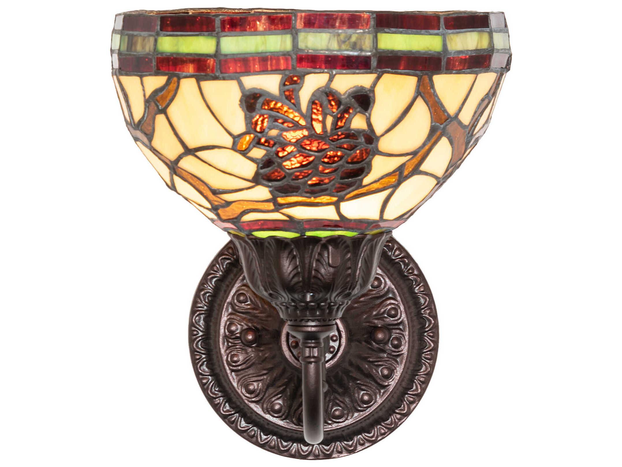 Meyda Pinecone 1-Light Mahogany Bronze Traditional Wall Sconce
