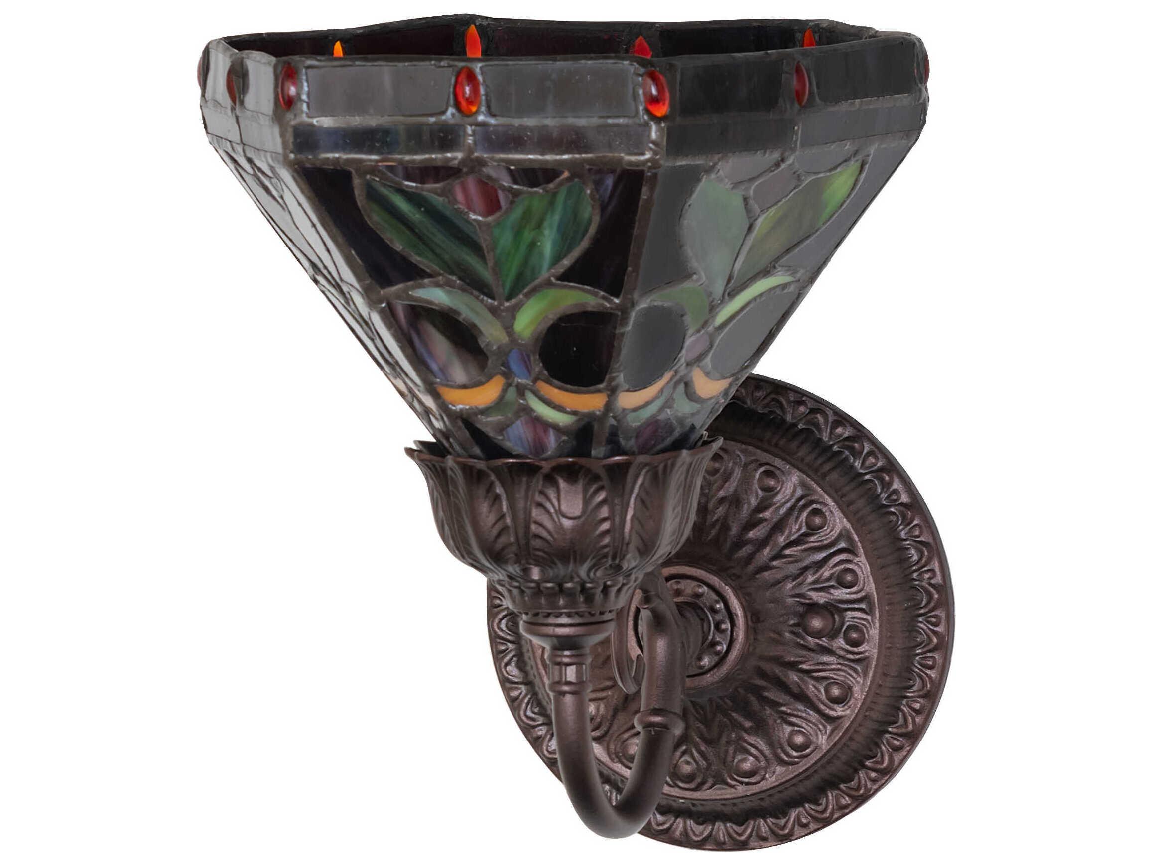 Meyda Middleton 1-Light Mahogany Bronze Traditional Wall Sconce