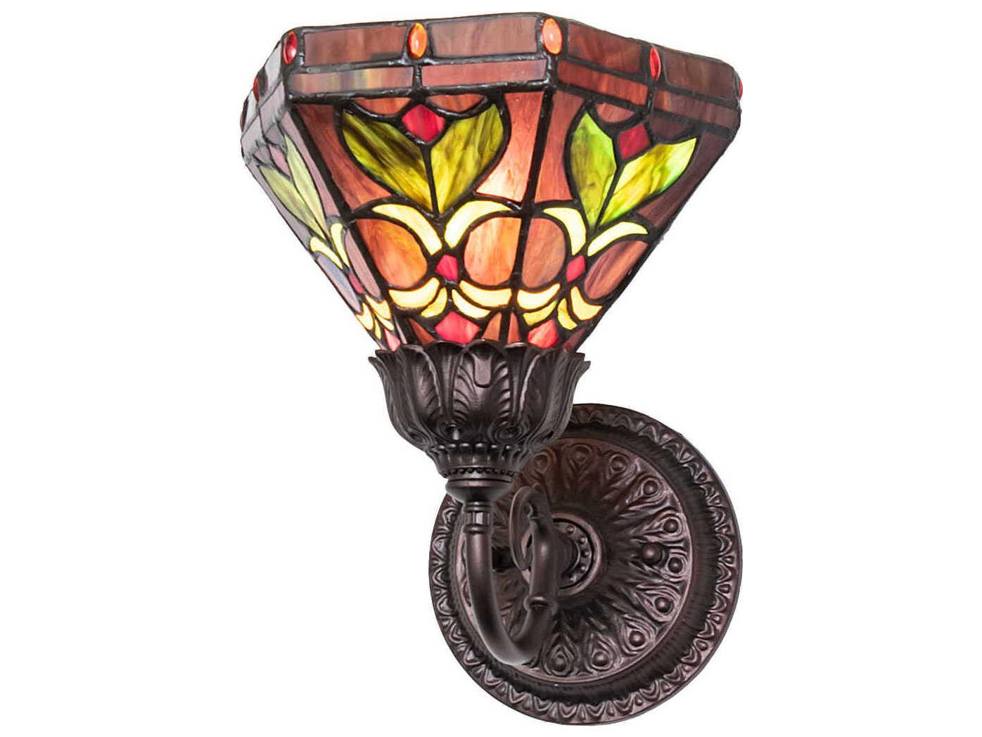 Meyda Middleton 1-Light Mahogany Bronze Traditional Wall Sconce