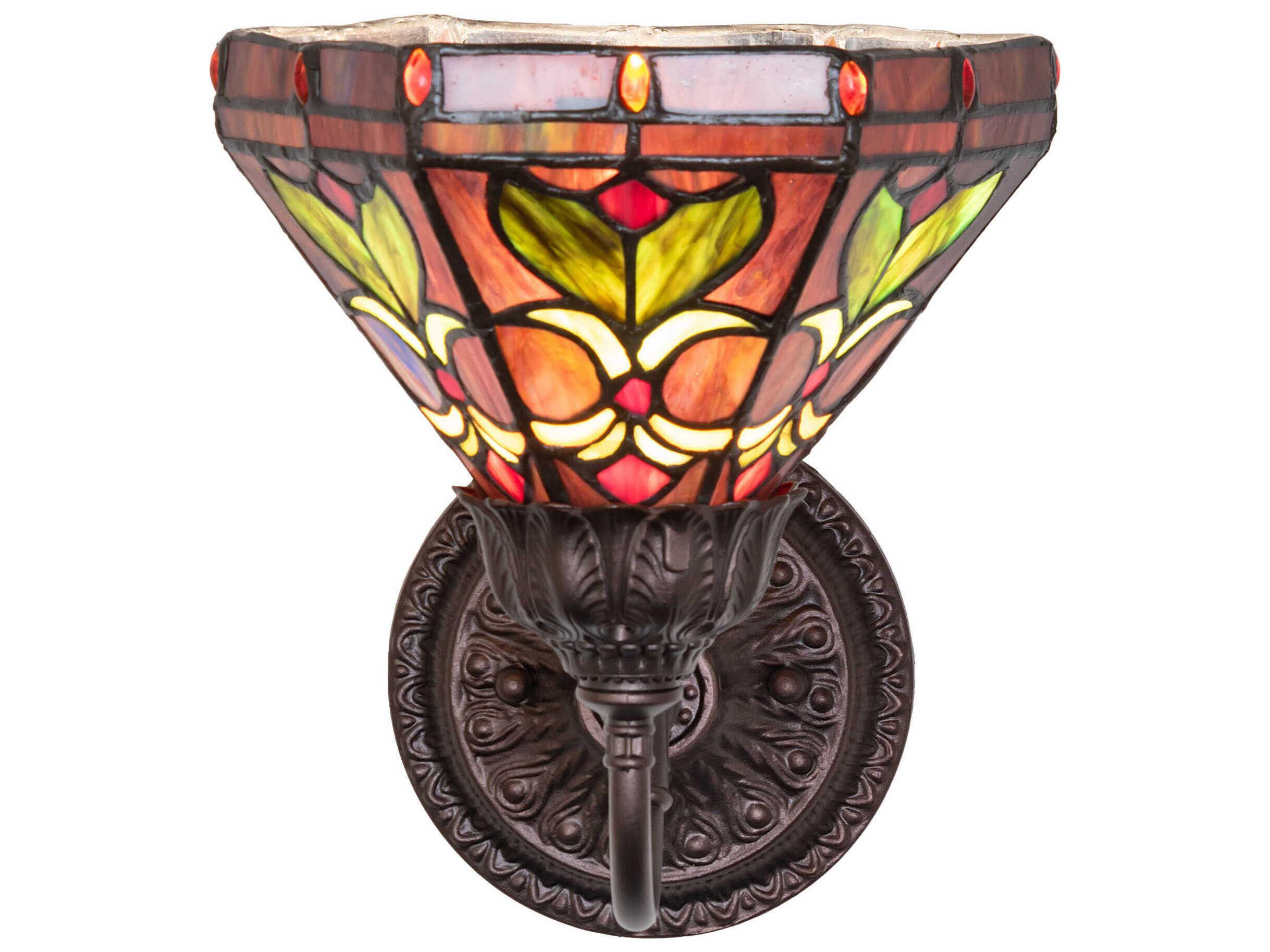 Meyda Middleton 1-Light Mahogany Bronze Traditional Wall Sconce