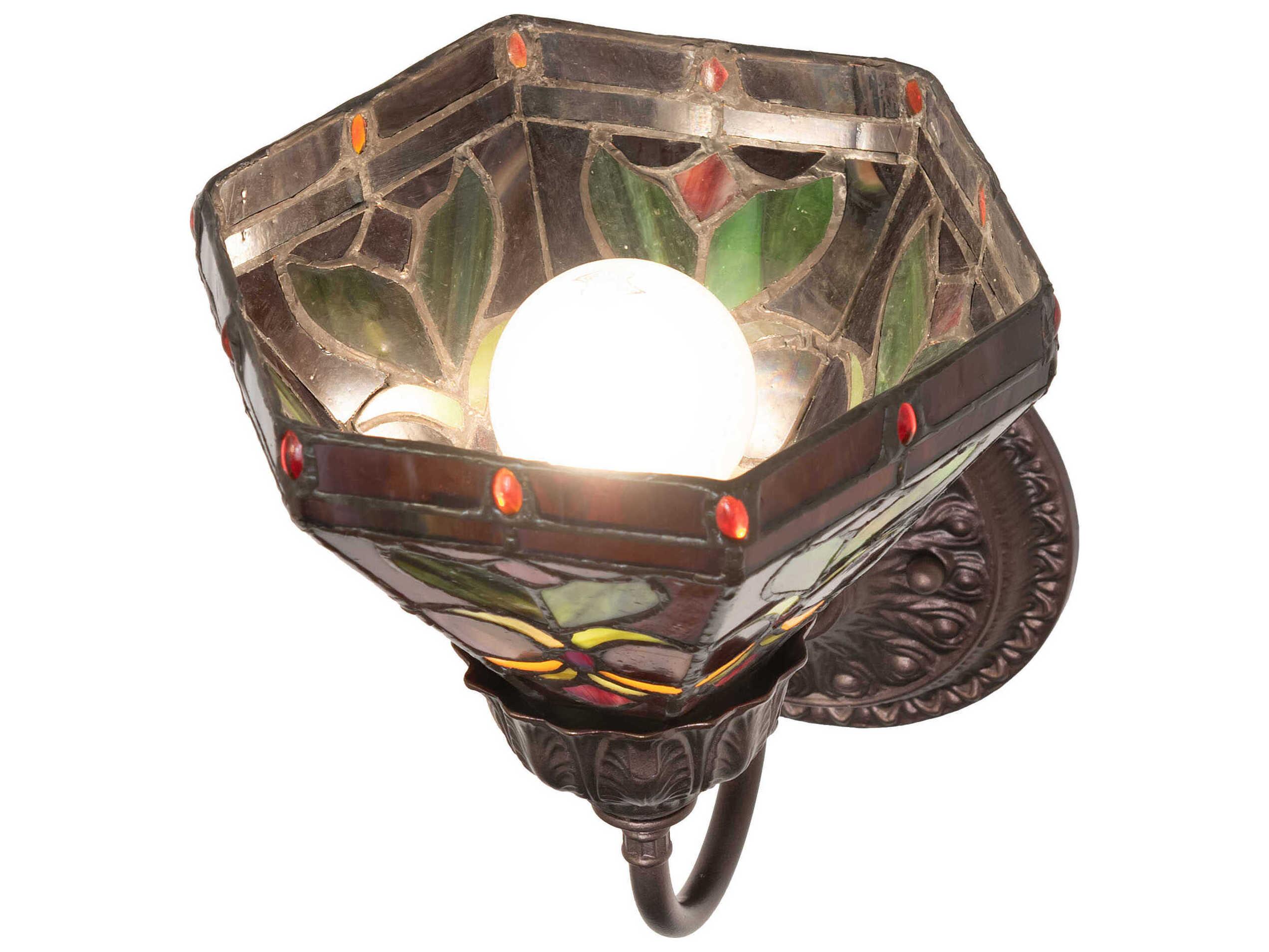 Meyda Middleton 1-Light Mahogany Bronze Traditional Wall Sconce