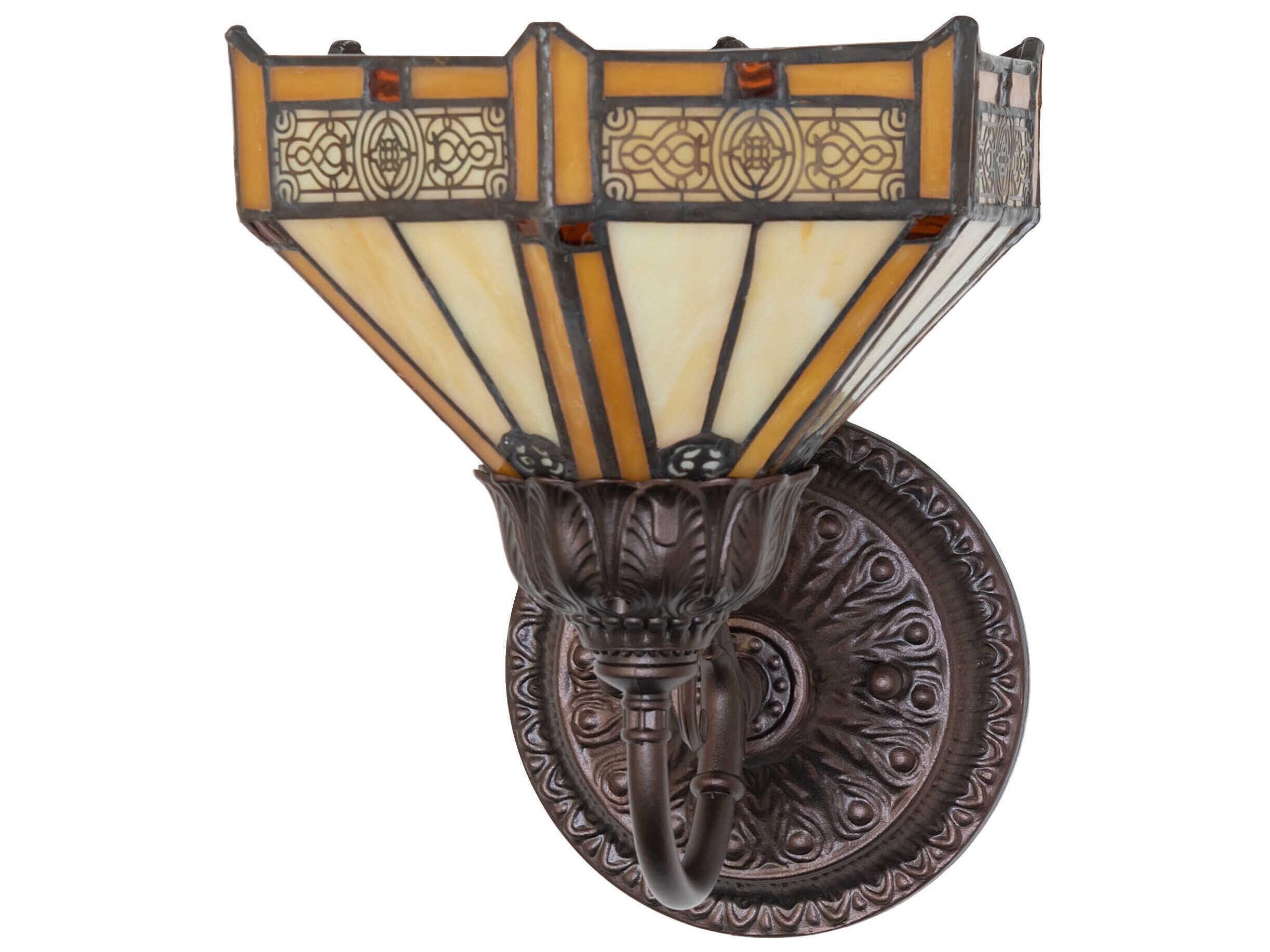 Meyda Peaches 1-Light Mahogany Bronze Traditional Wall Sconce